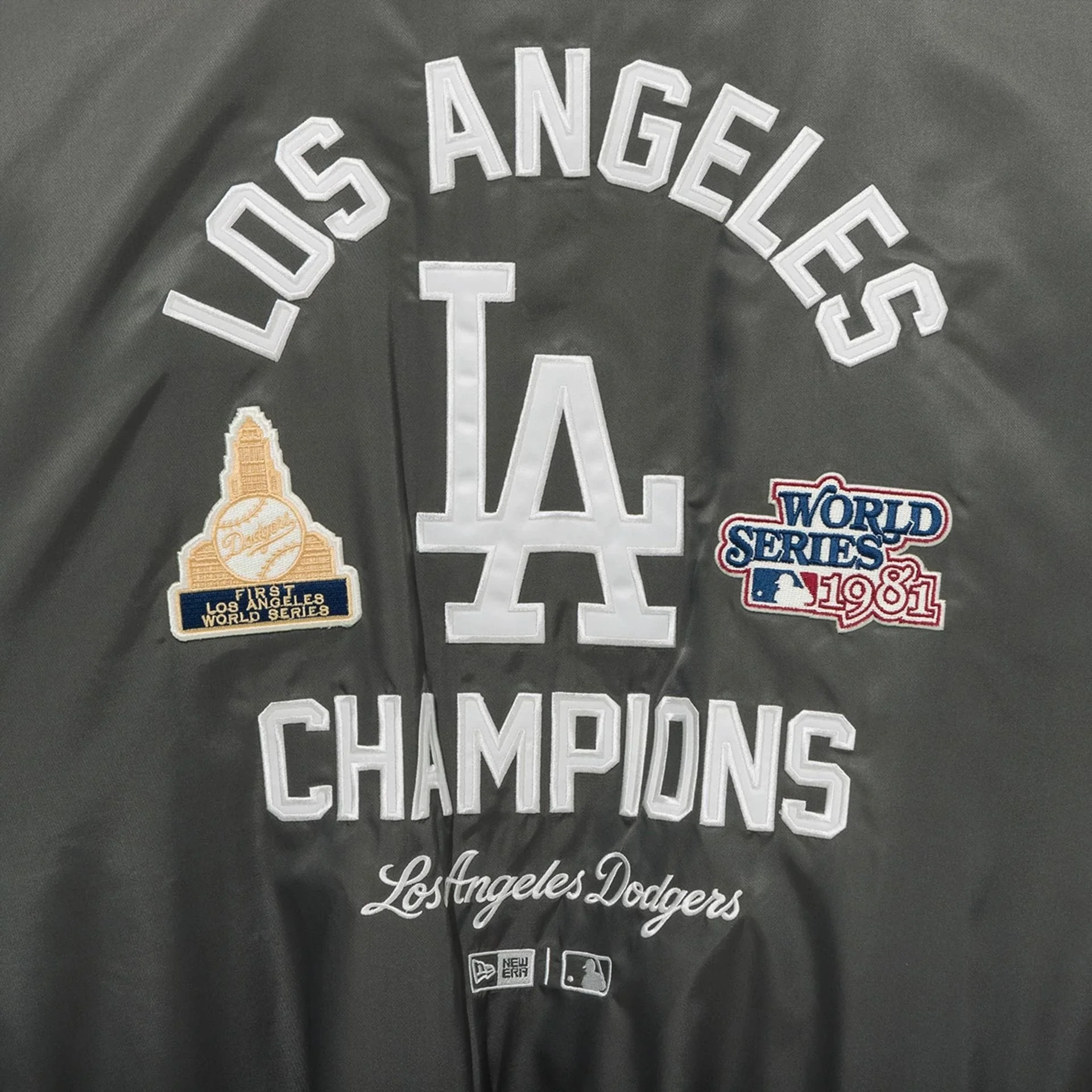 LA Dodgers MLB Grey Stadium Jacket - Image 5