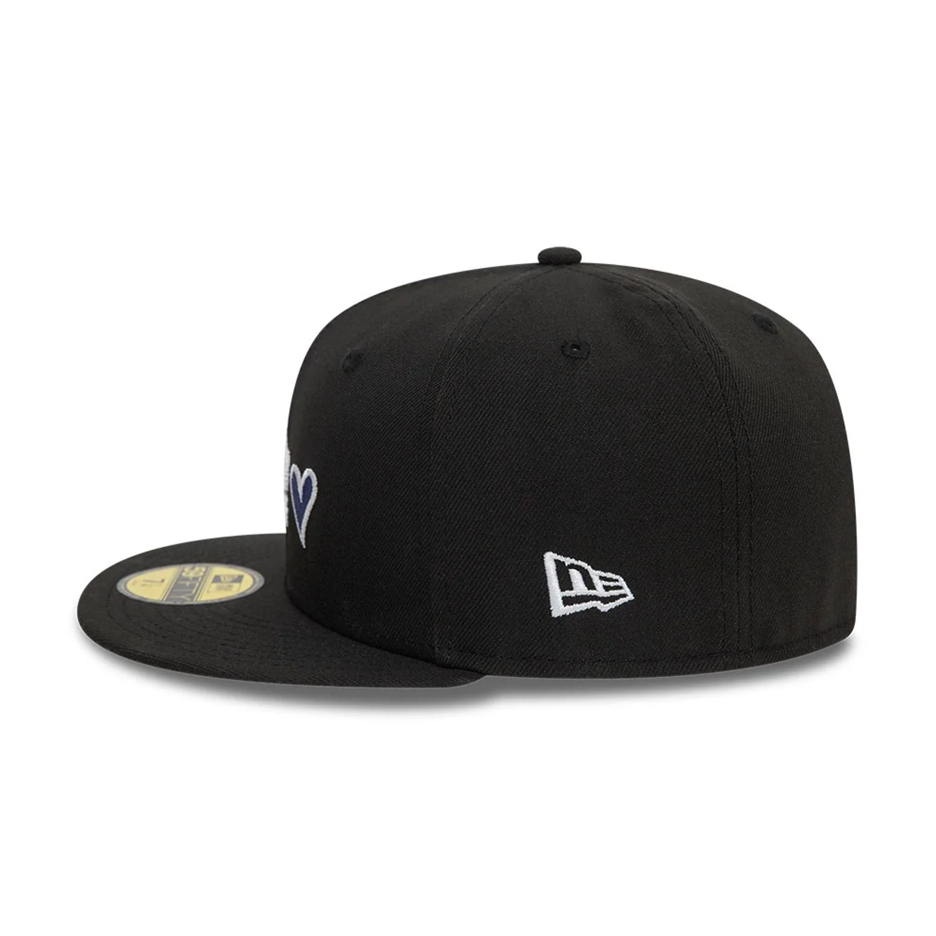 LA Dodgers MLB Heart Icon Black 59FIFTY Fitted Cap - Image 6