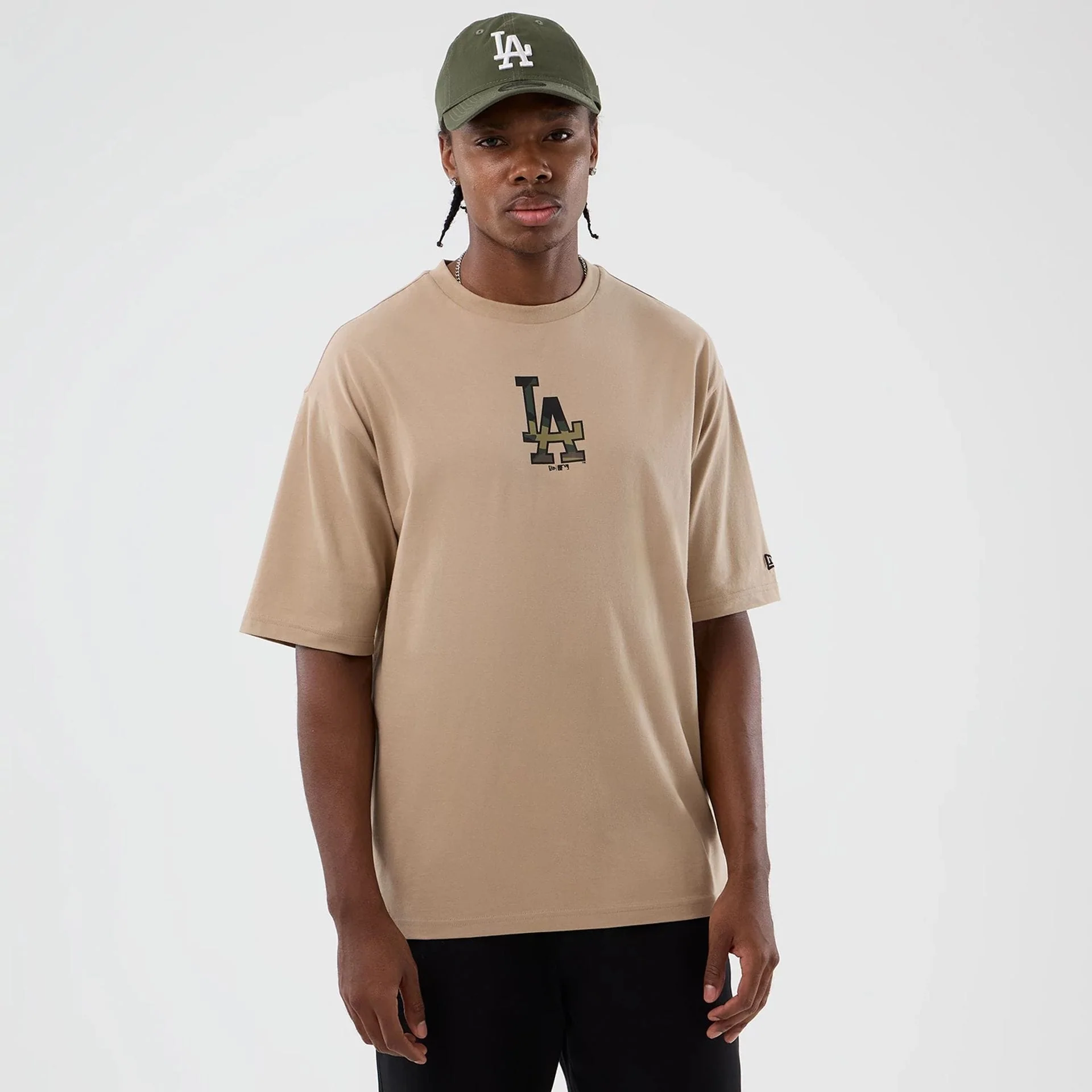 LA Dodgers MLB Infill Light Beige Oversized T-Shirt - Image 3