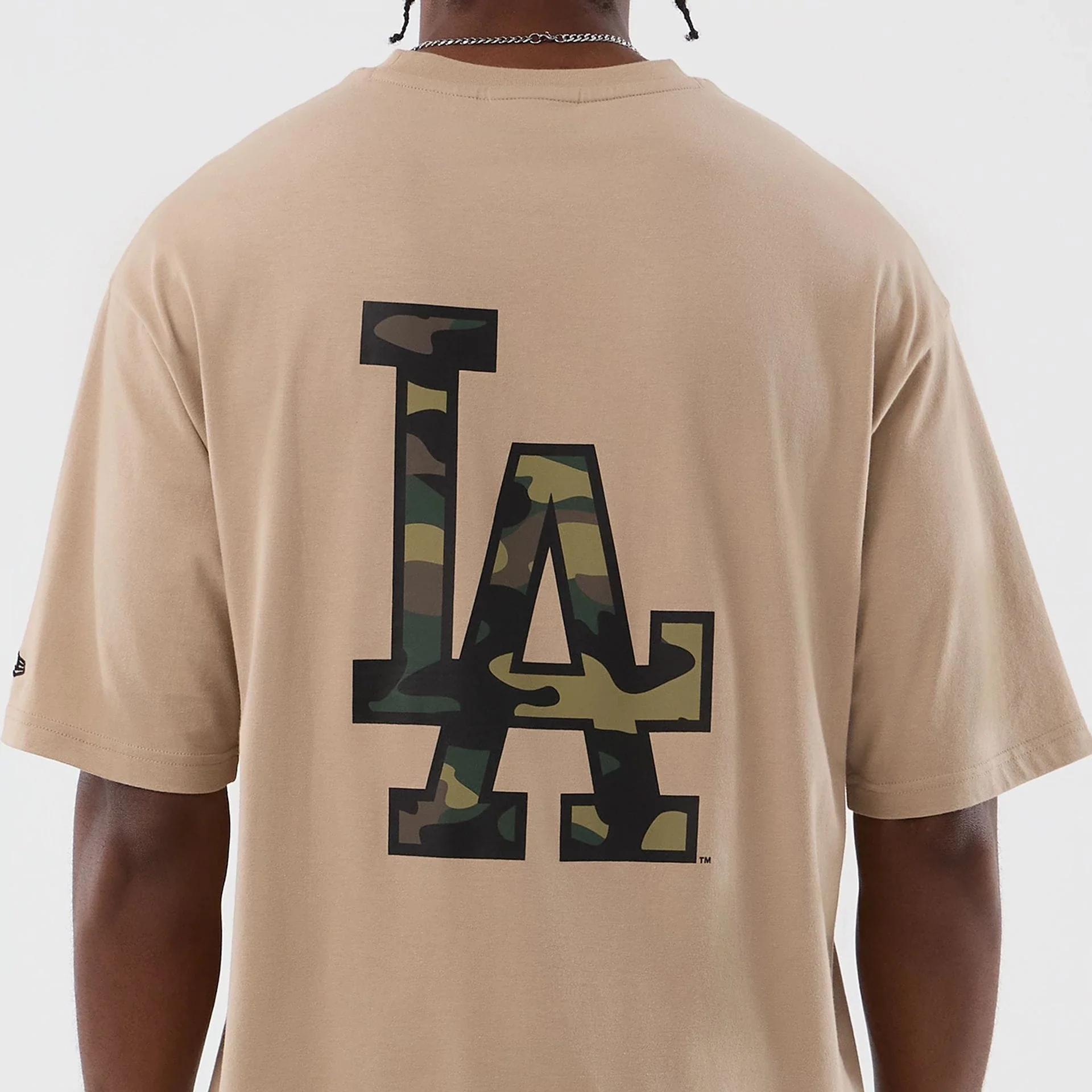 LA Dodgers MLB Infill Light Beige Oversized T-Shirt - Image 4