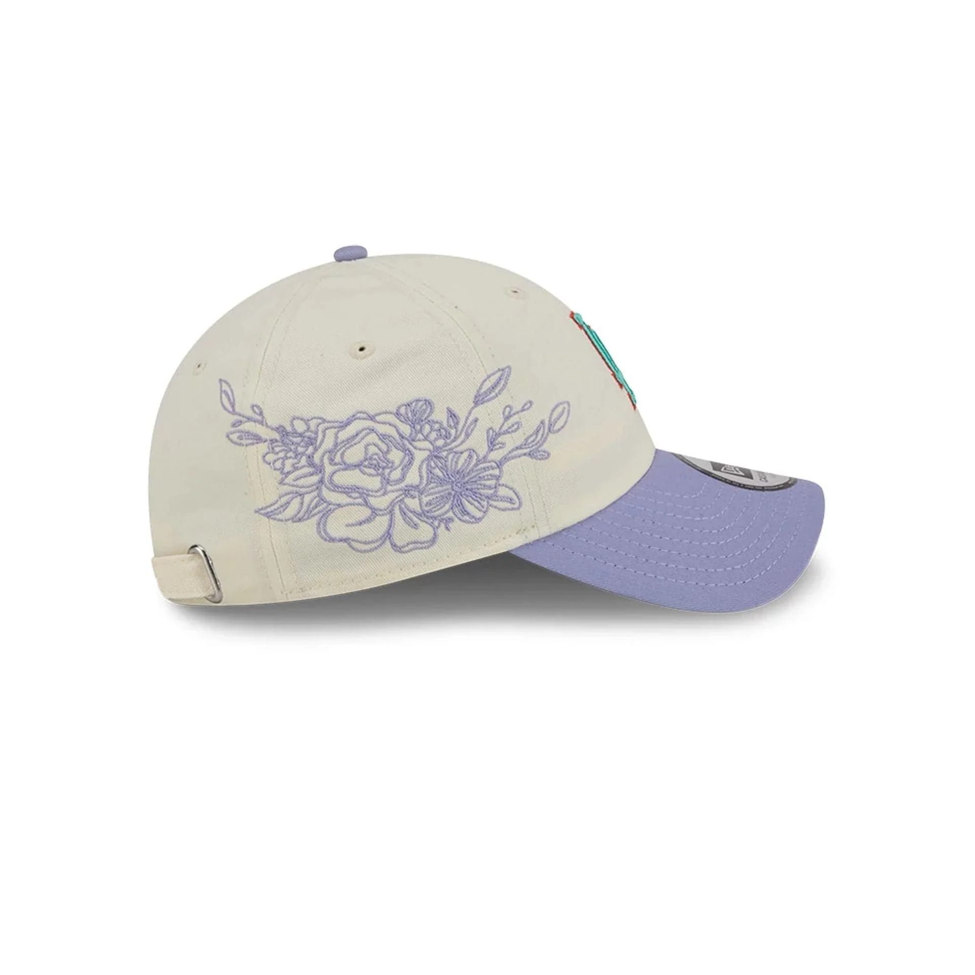 LA Dodgers MLB Lavender Flowers White Casual Classic Adjustable Cap - Image 5