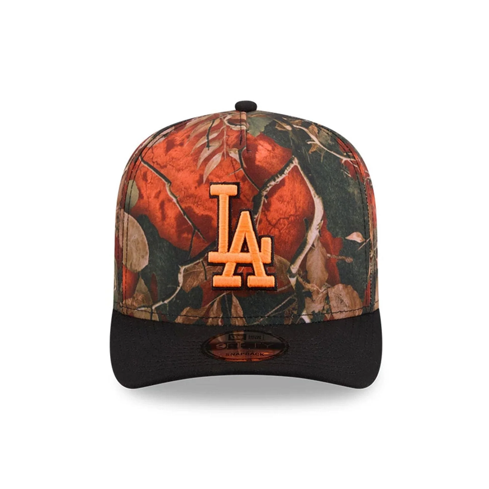 LA Dodgers MLB Leaves Bright Orange 9FIFTY A-Frame Snapback Adjustable Cap - Image 3