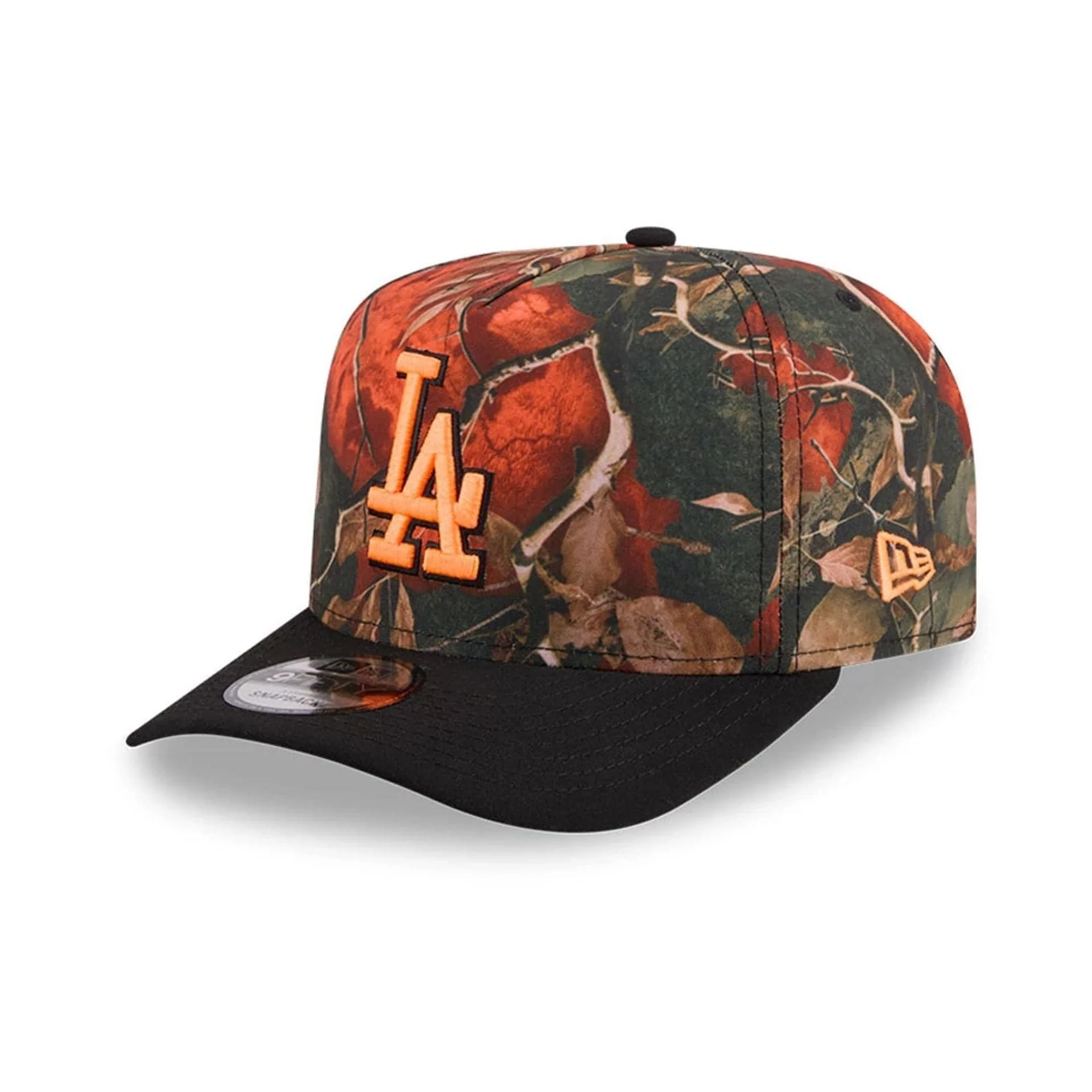 LA Dodgers MLB Leaves Bright Orange 9FIFTY A-Frame Snapback Adjustable Cap - Image 4