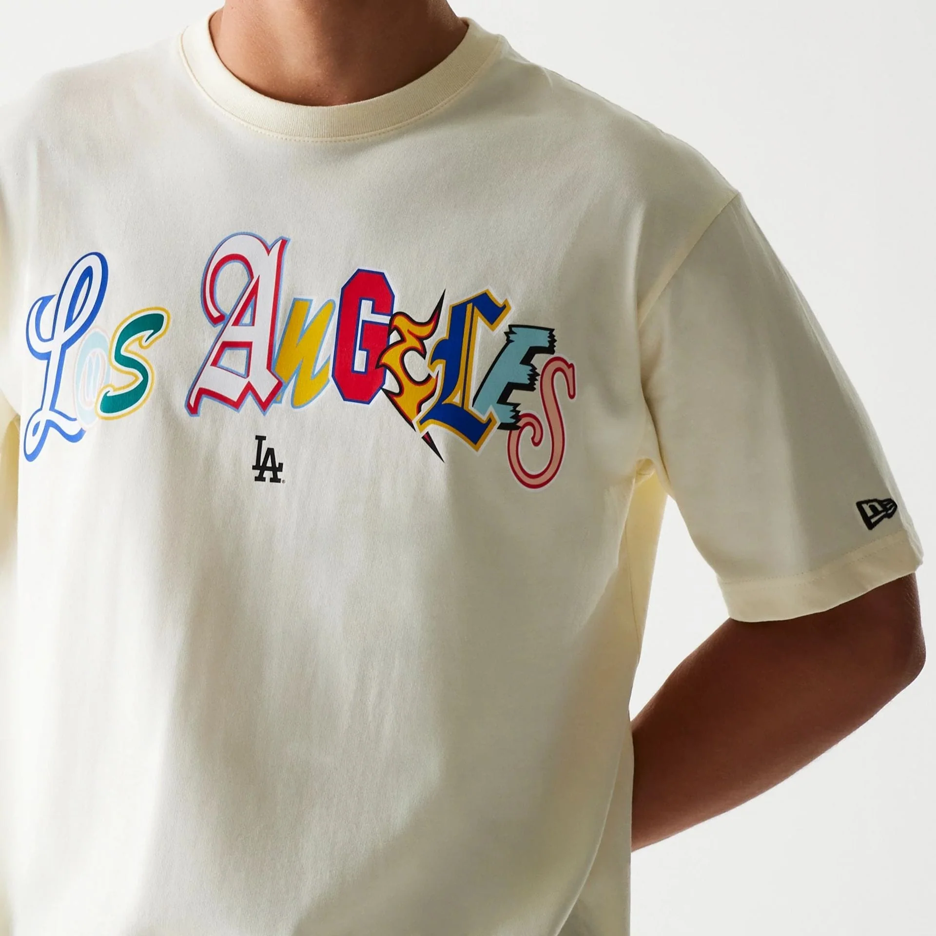 LA Dodgers MLB Life Graphic Cream T-Shirt - Image 3