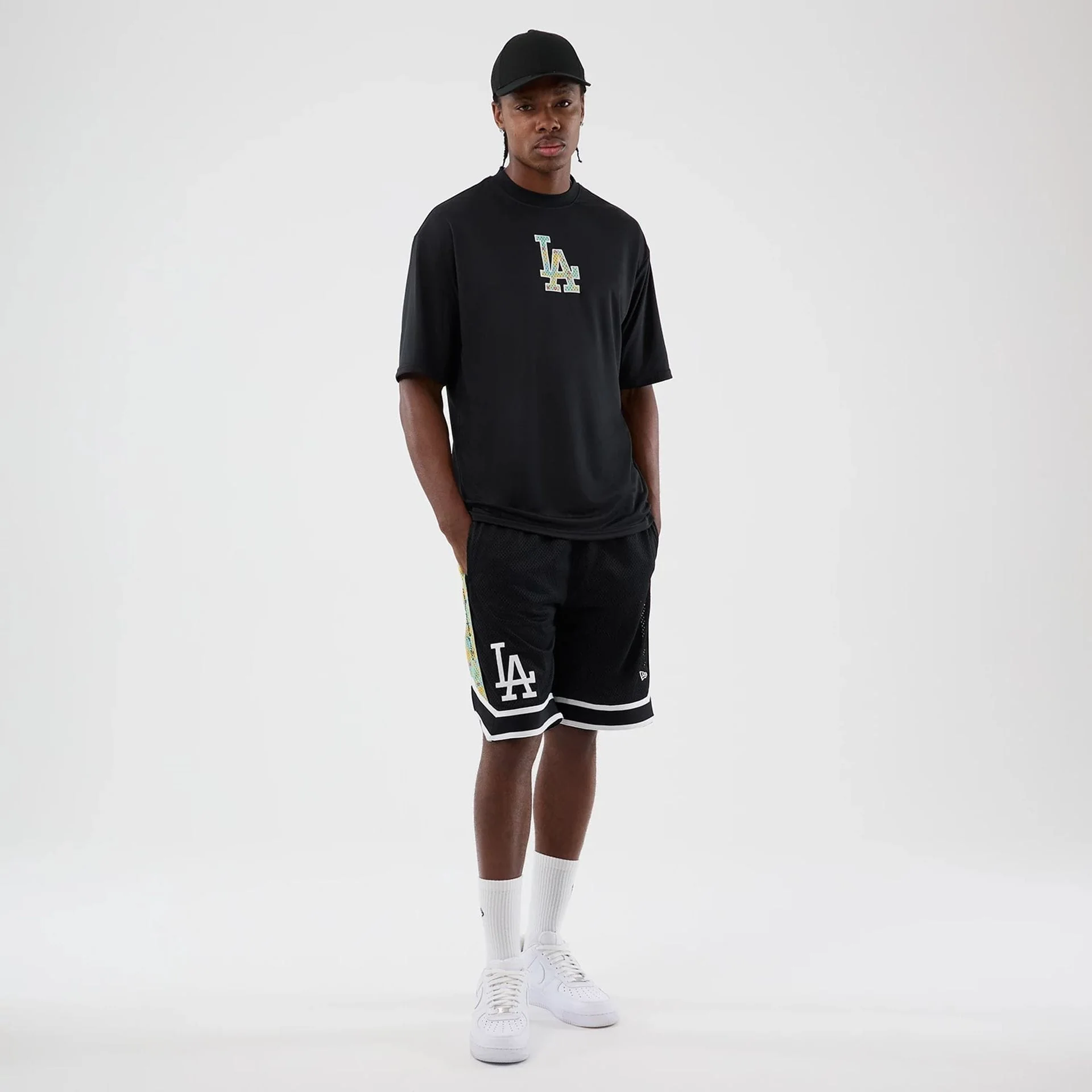 LA Dodgers MLB Mesh Black Mesh Shorts - Image 8