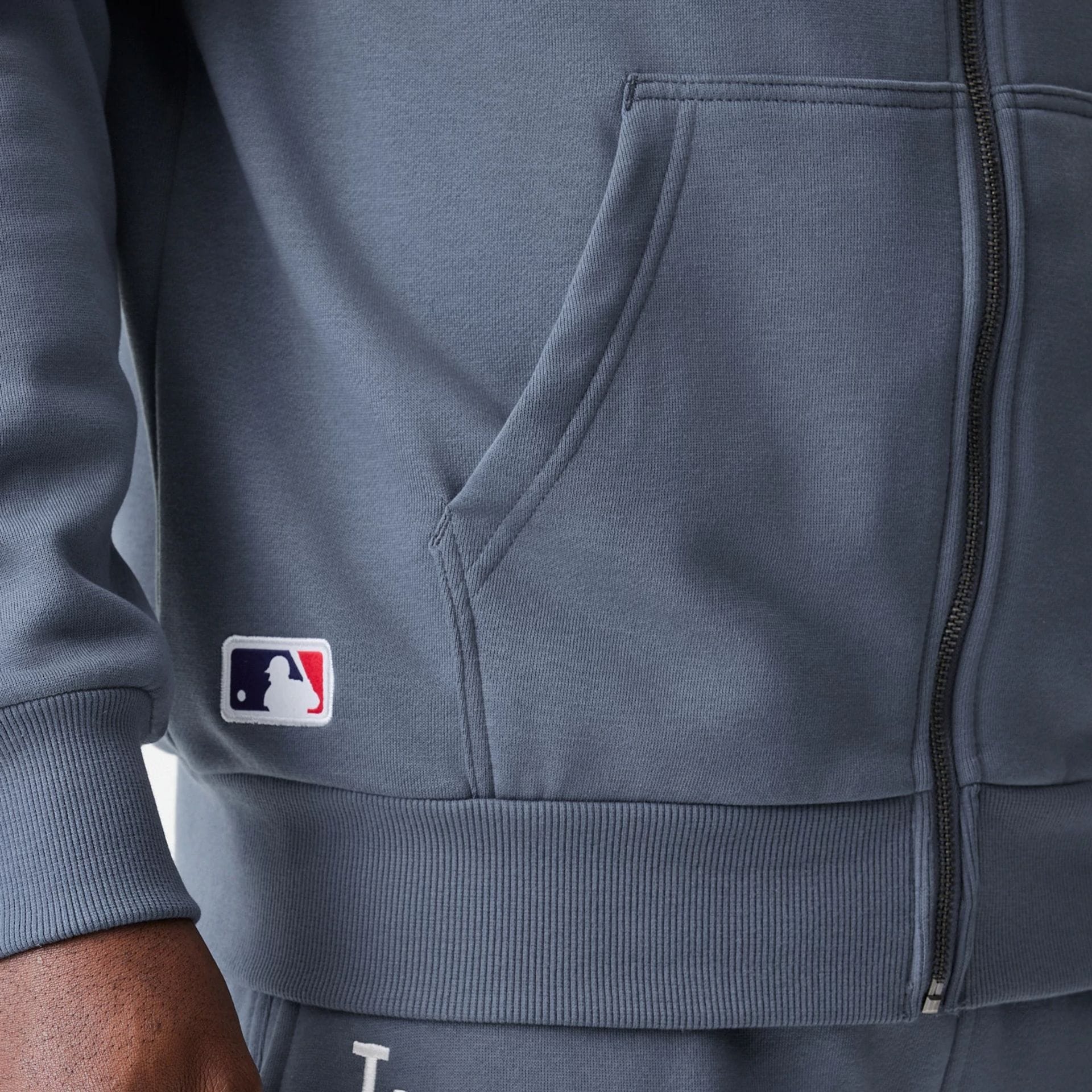 LA Dodgers MLB Midi League Essential Dark Grey Full Zip Hoodie - Image 5