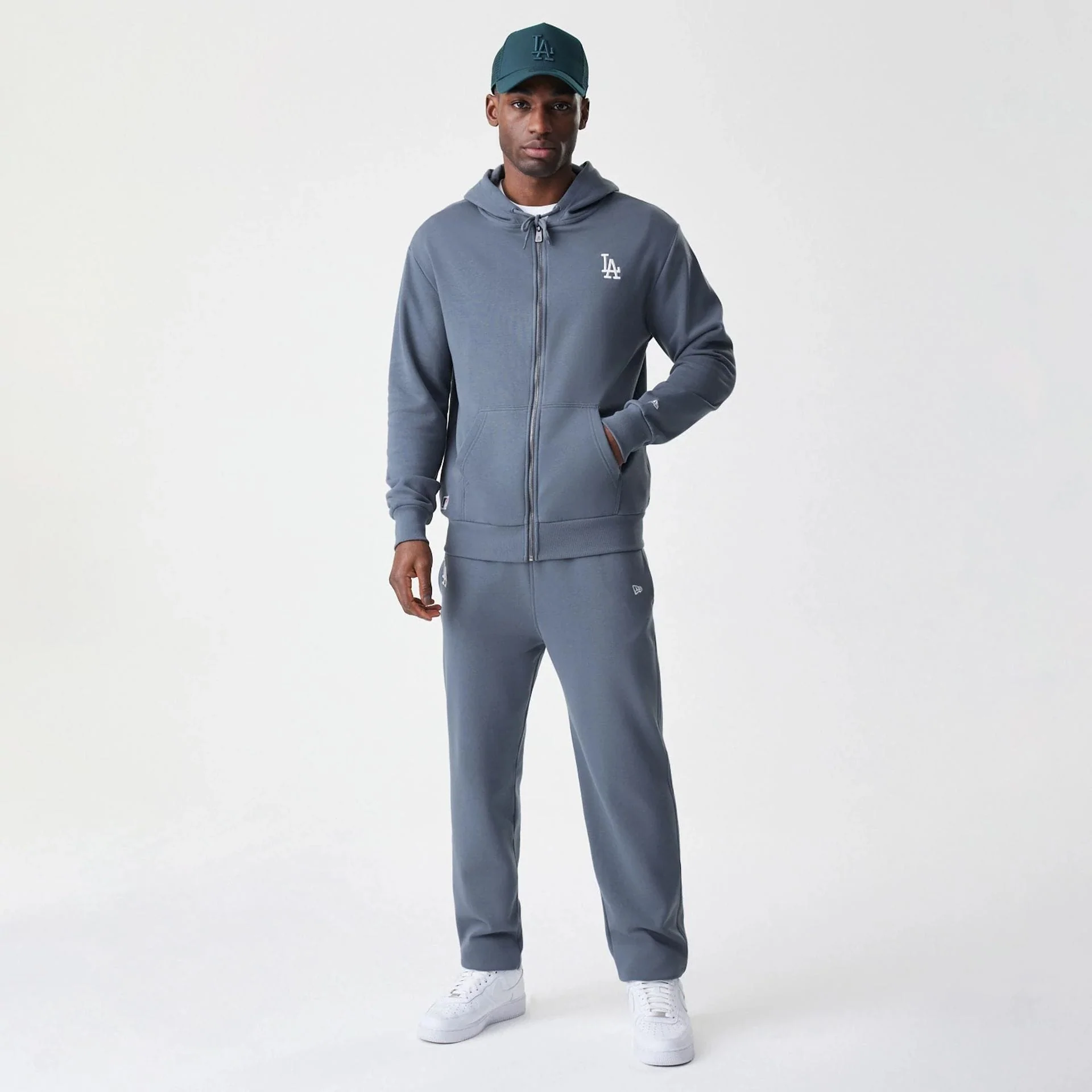 LA Dodgers MLB Midi League Essential Dark Grey Full Zip Hoodie - Image 8