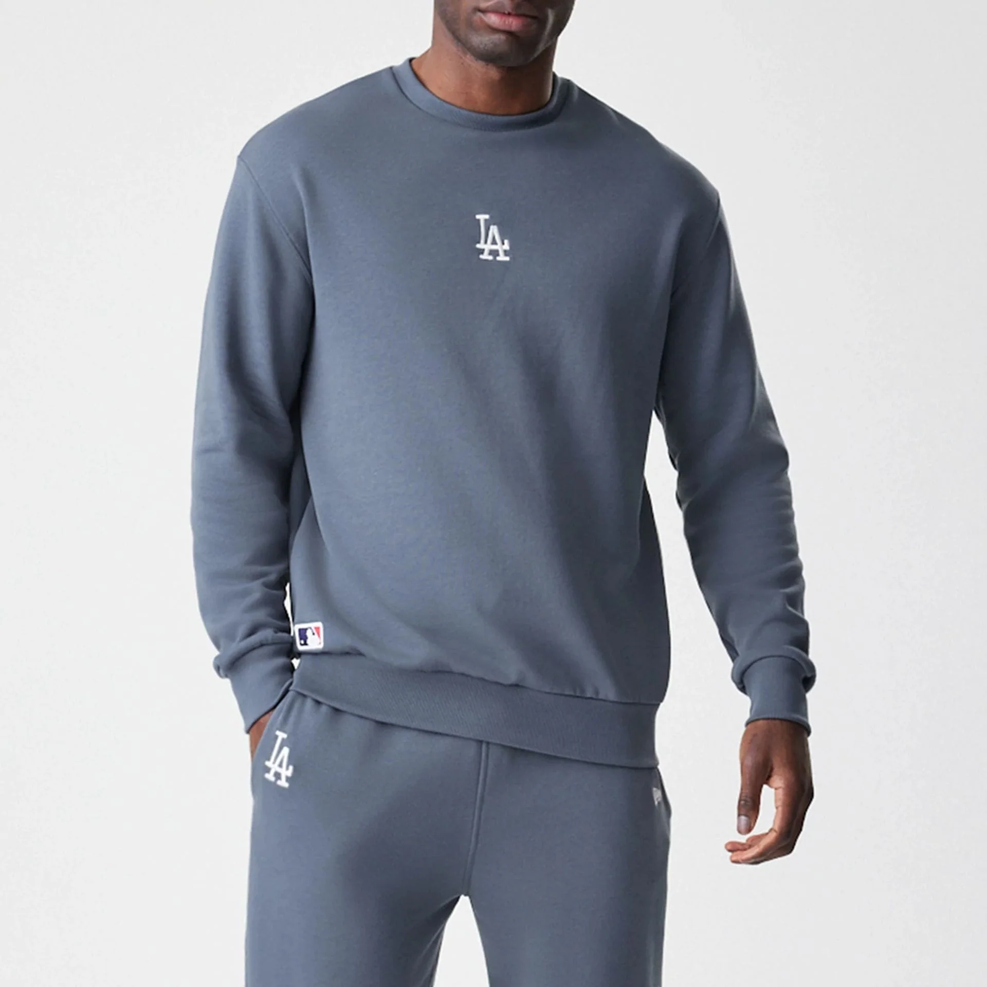 LA Dodgers MLB Midi League Essential Dark Grey Oversized Crew Neck Sweater - Image 3