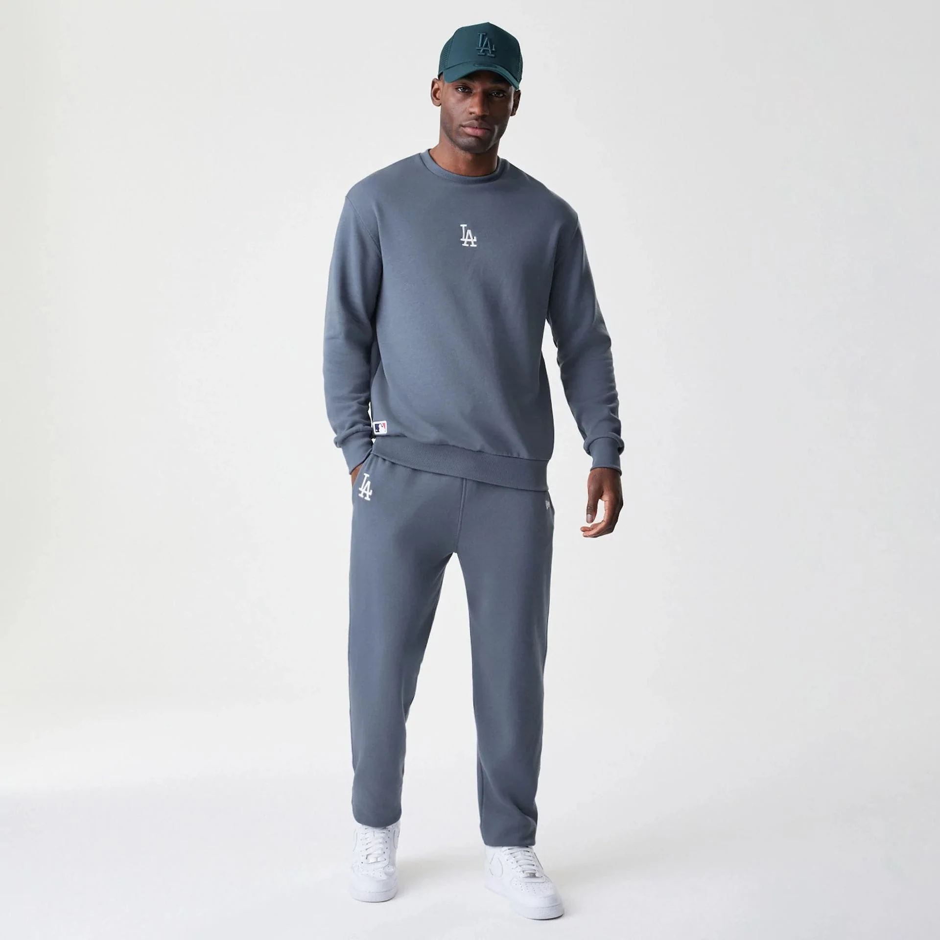 LA Dodgers MLB Midi League Essential Dark Grey Oversized Crew Neck Sweater - Image 8