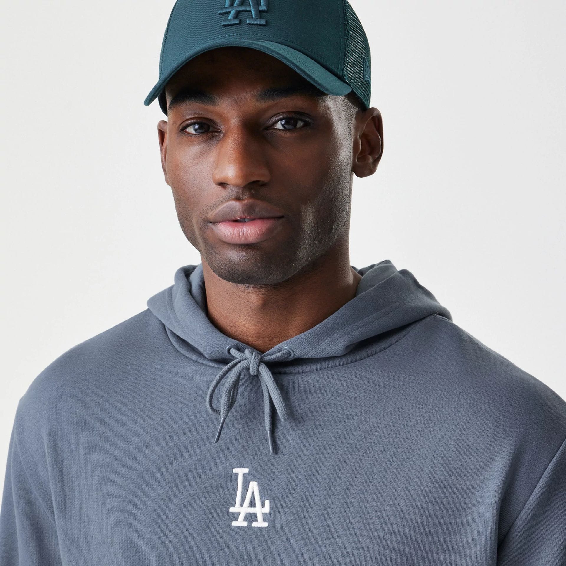 LA Dodgers MLB Midi League Essential Dark Grey Oversized Pullover Hoodie - Image 4