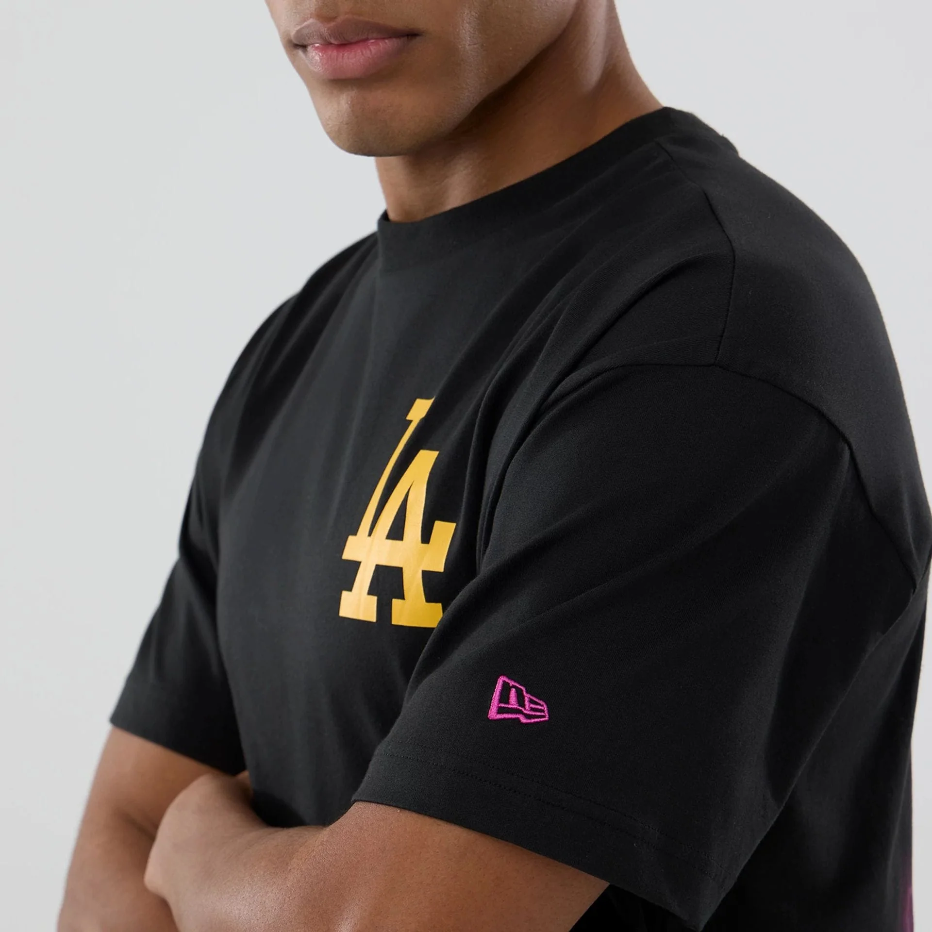 LA Dodgers MLB Neon Light Black T-Shirt - Image 4
