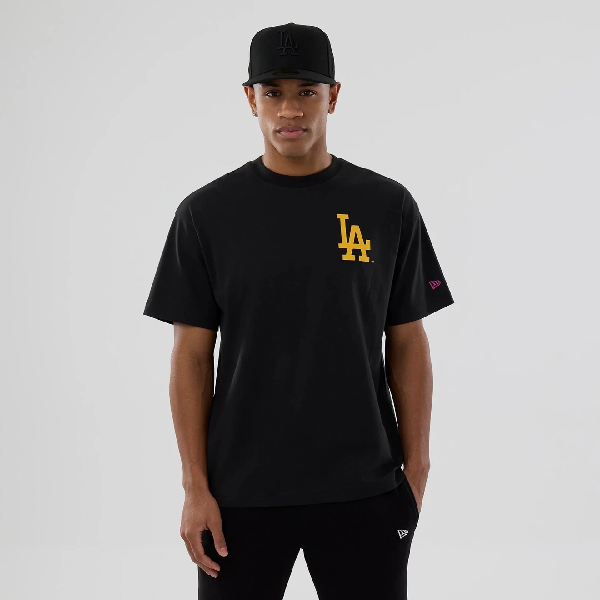 LA Dodgers MLB Neon Light Black T-Shirt - Image 6