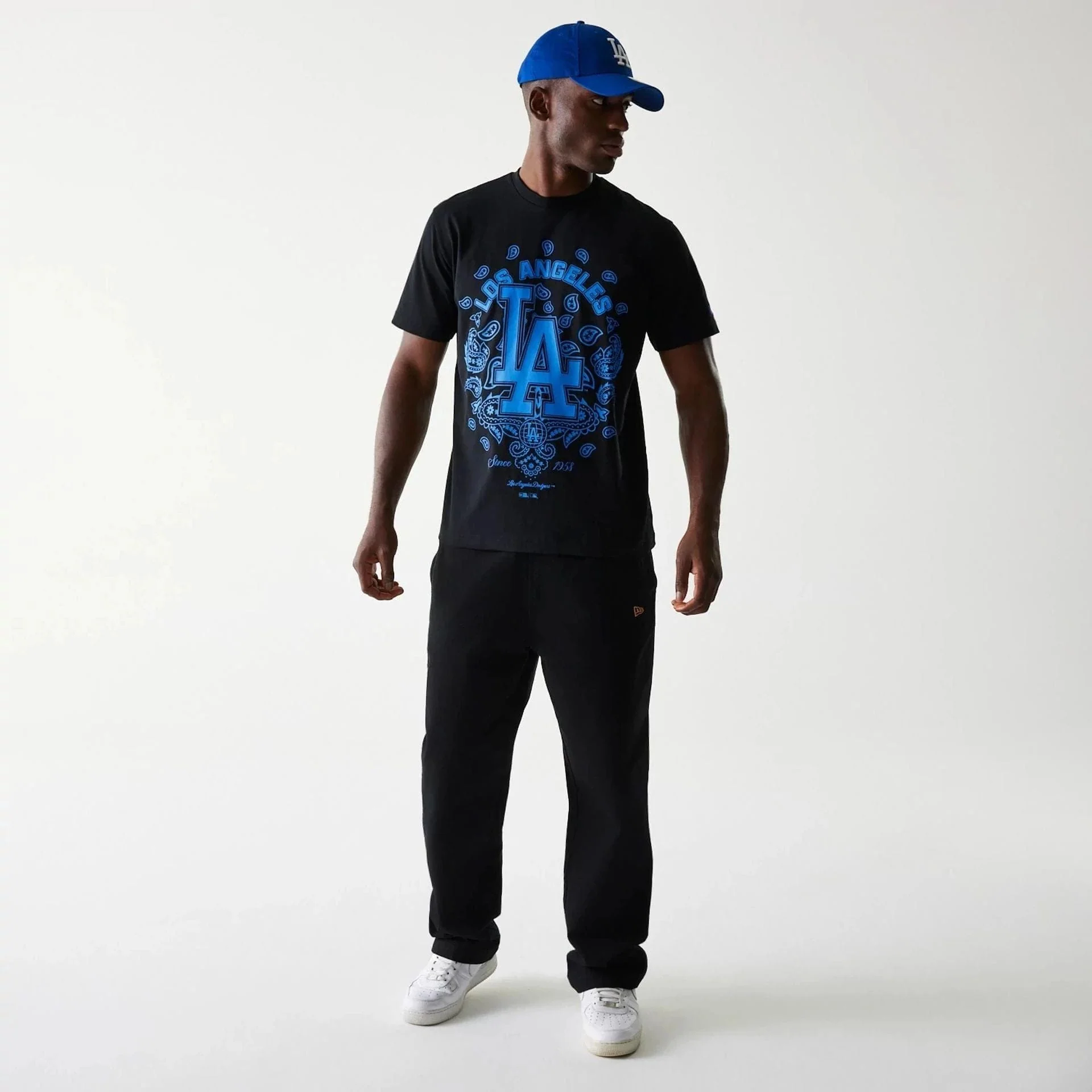 LA Dodgers MLB Paisley Black Oversized T-Shirt - Image 6