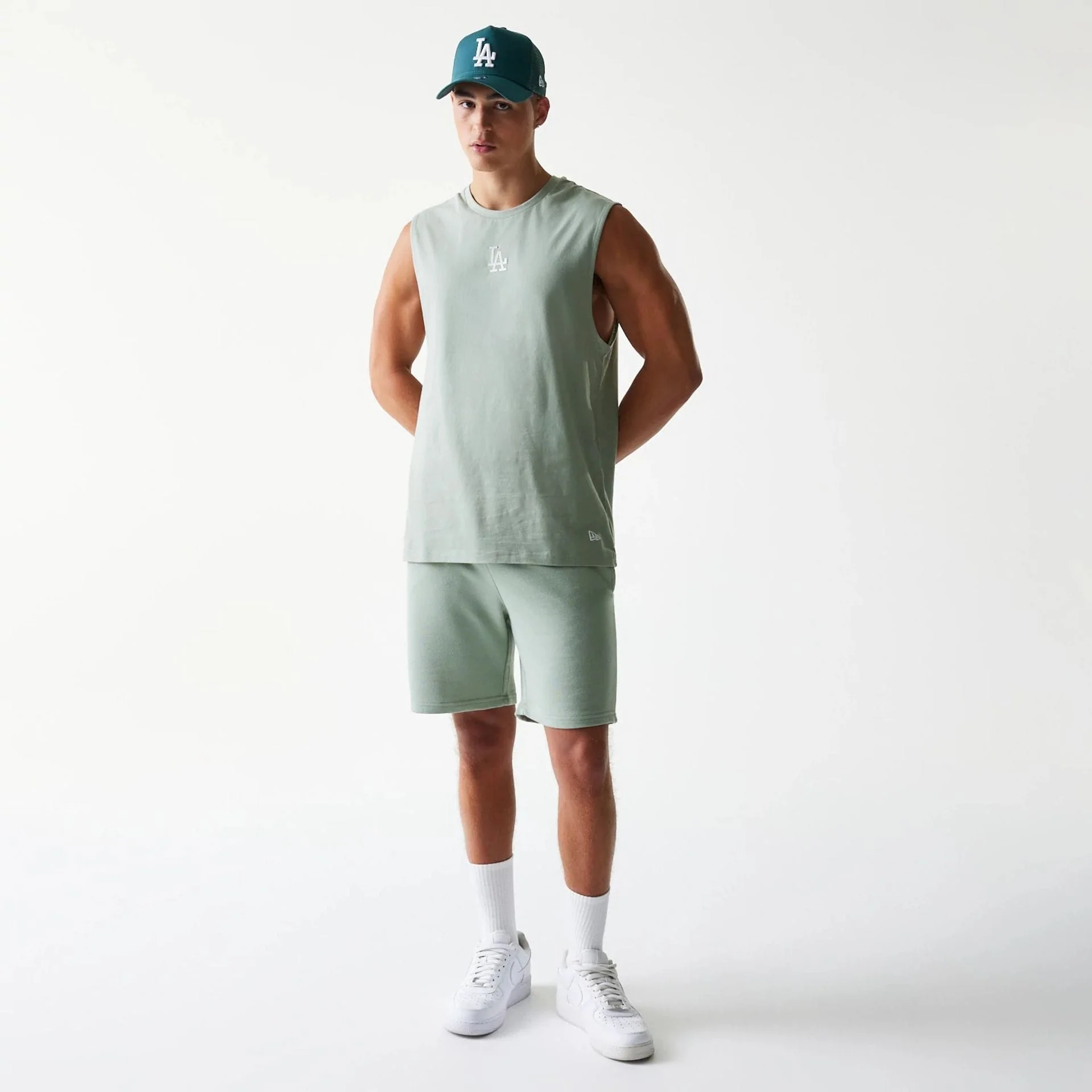 LA Dodgers MLB Pastel Green Sleeveless T-Shirt - Image 3