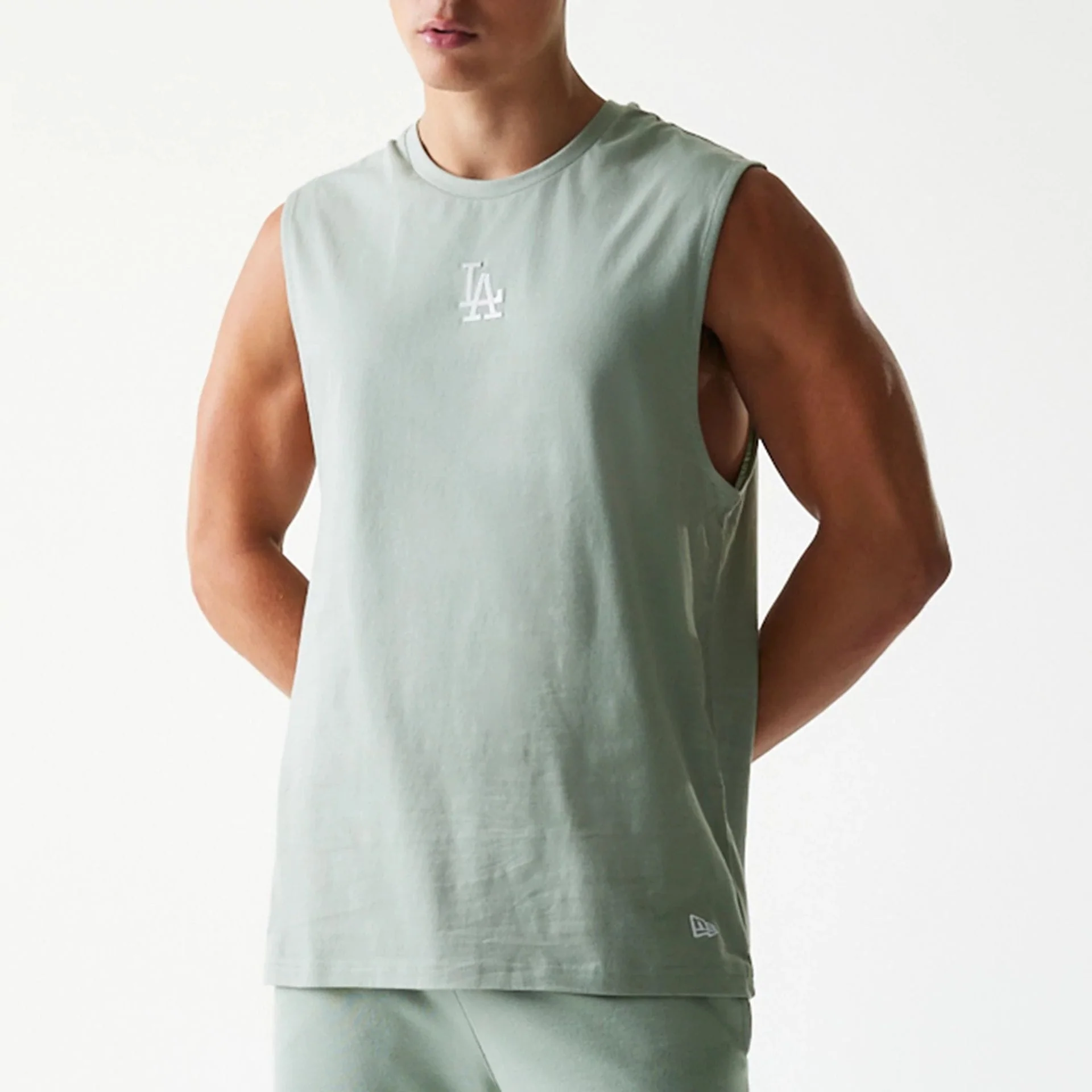 LA Dodgers MLB Pastel Green Sleeveless T-Shirt - Image 7