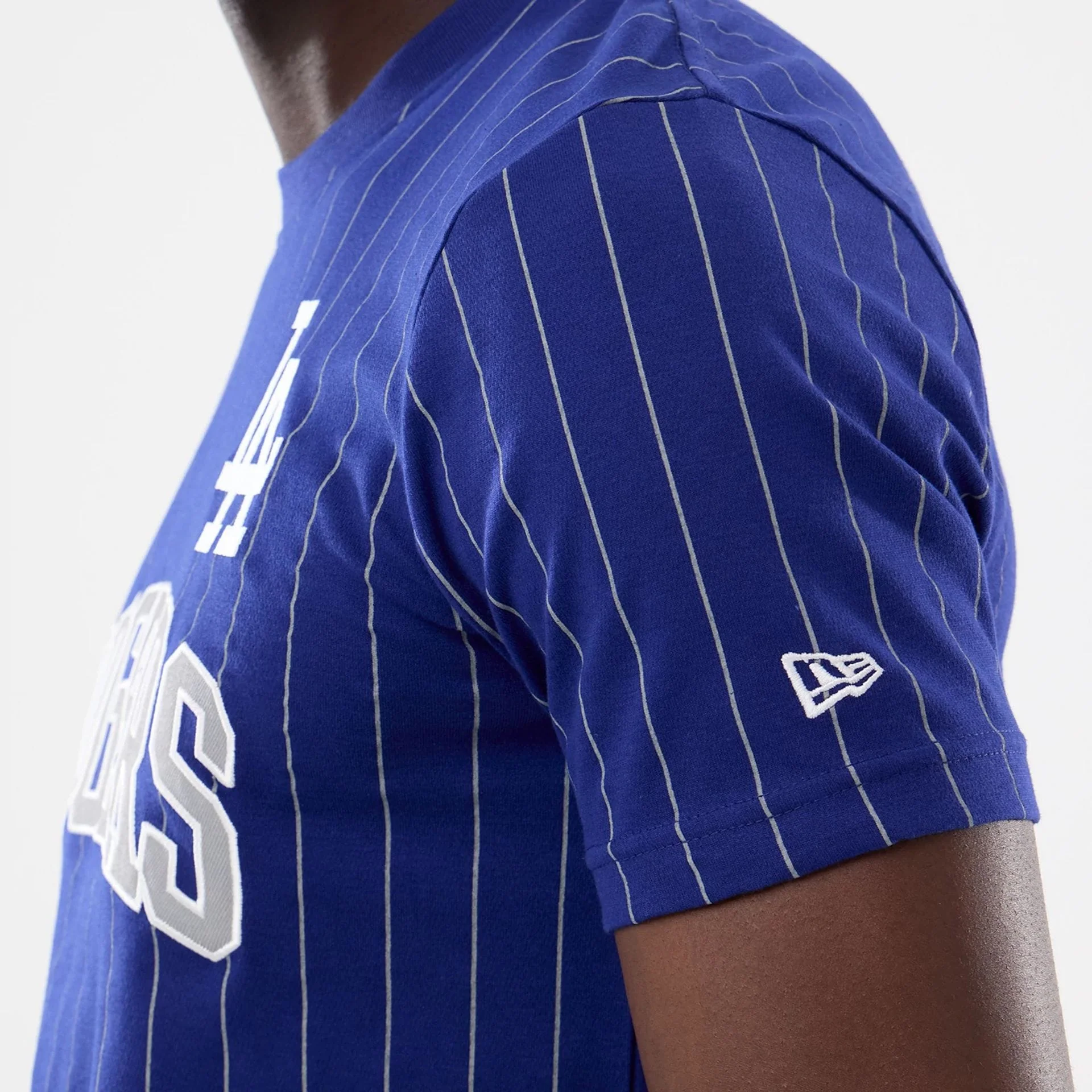 LA Dodgers MLB Pinstripe Dark Blue T-Shirt - Image 3