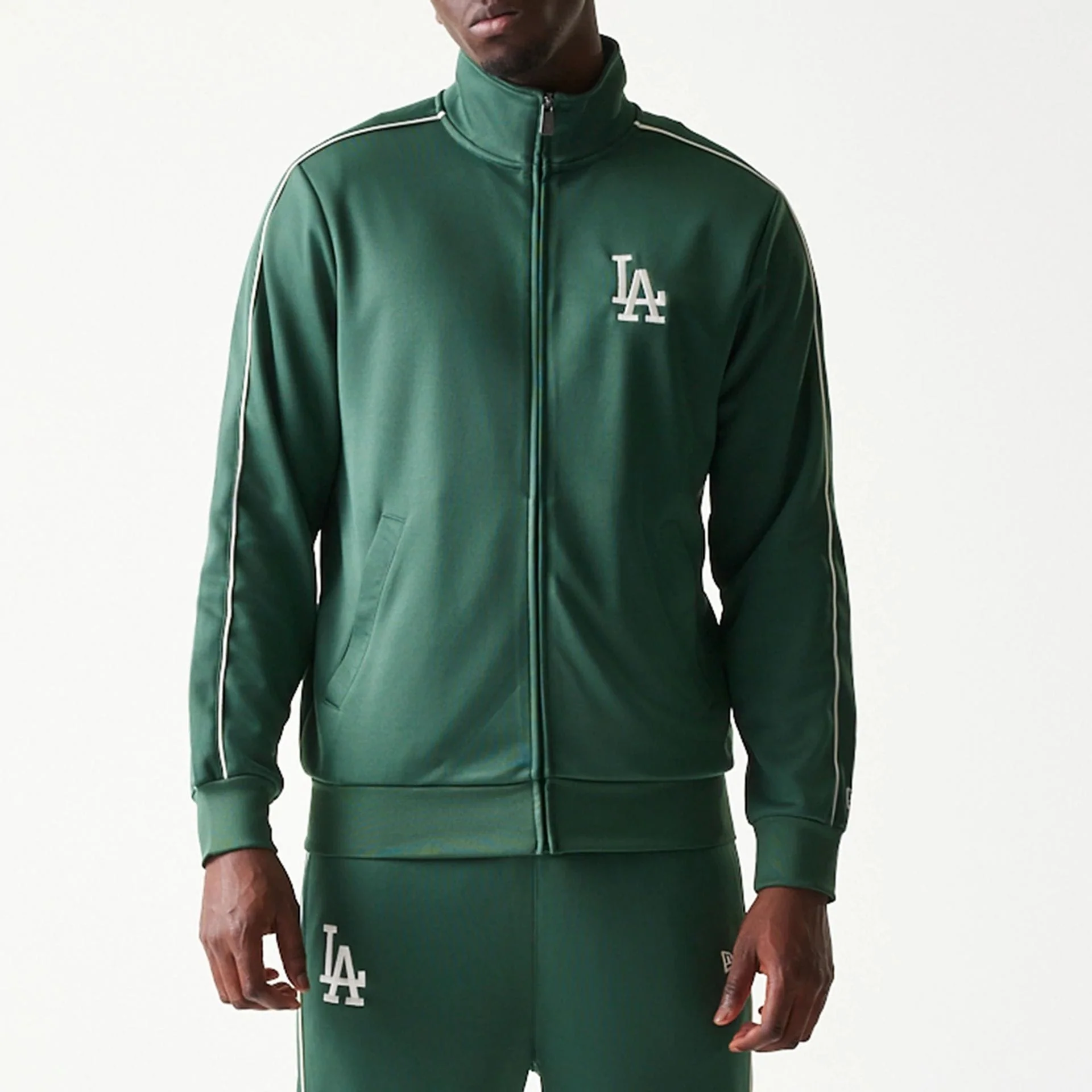 LA Dodgers MLB Piping Dark Green Track Jacket - Image 3