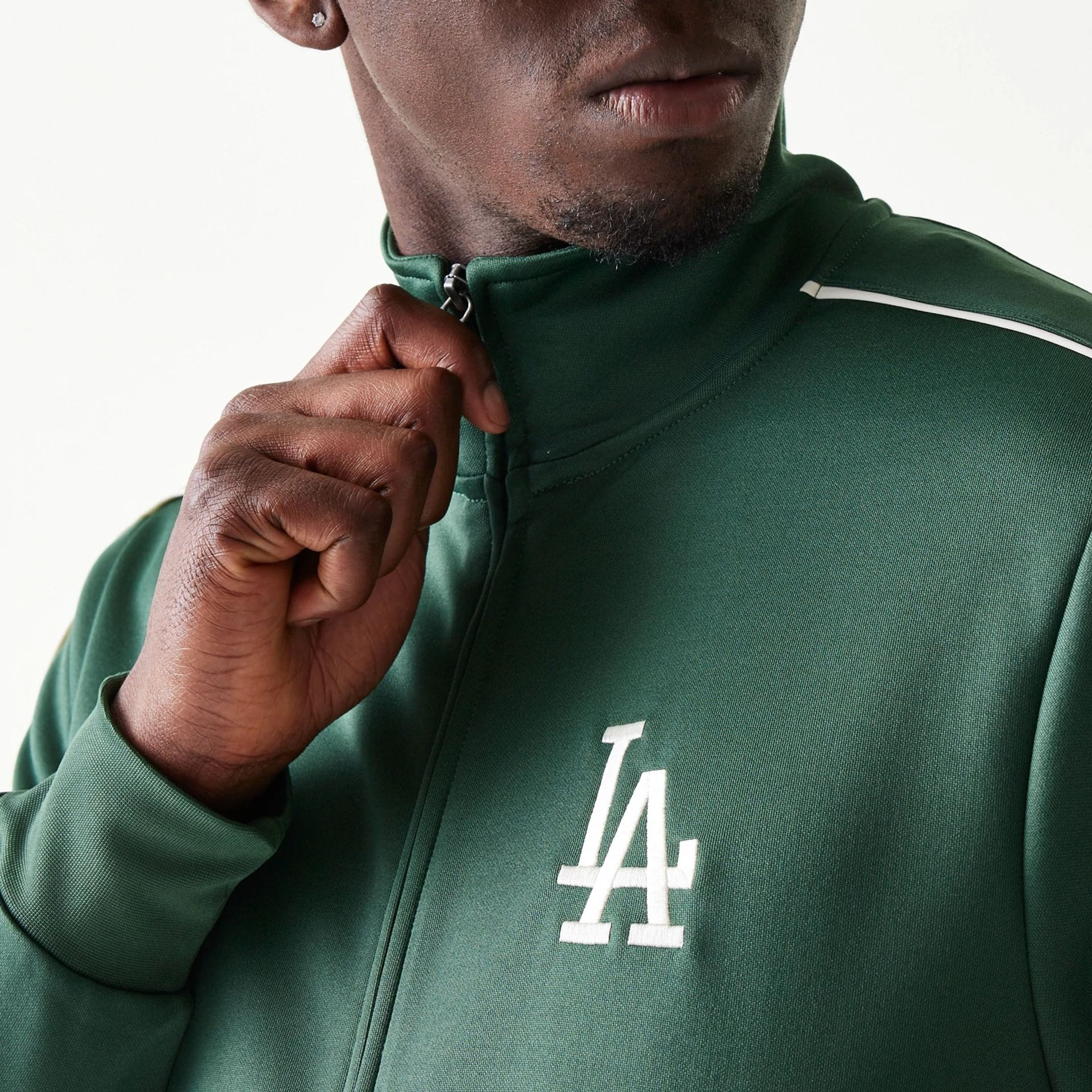 LA Dodgers MLB Piping Dark Green Track Jacket - Image 4