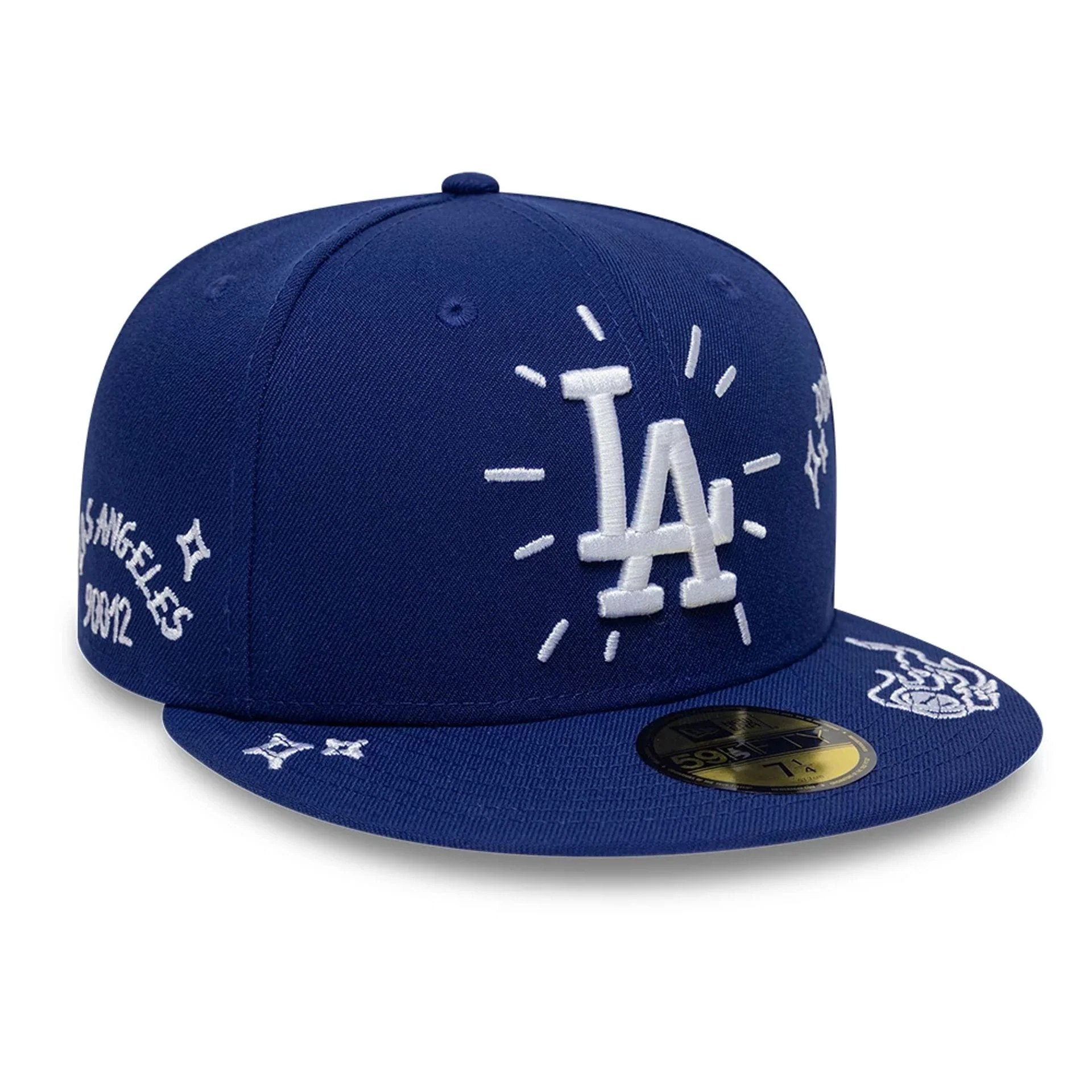 LA Dodgers MLB Scribble Dark Blue 59FIFTY Fitted Cap - Image 3