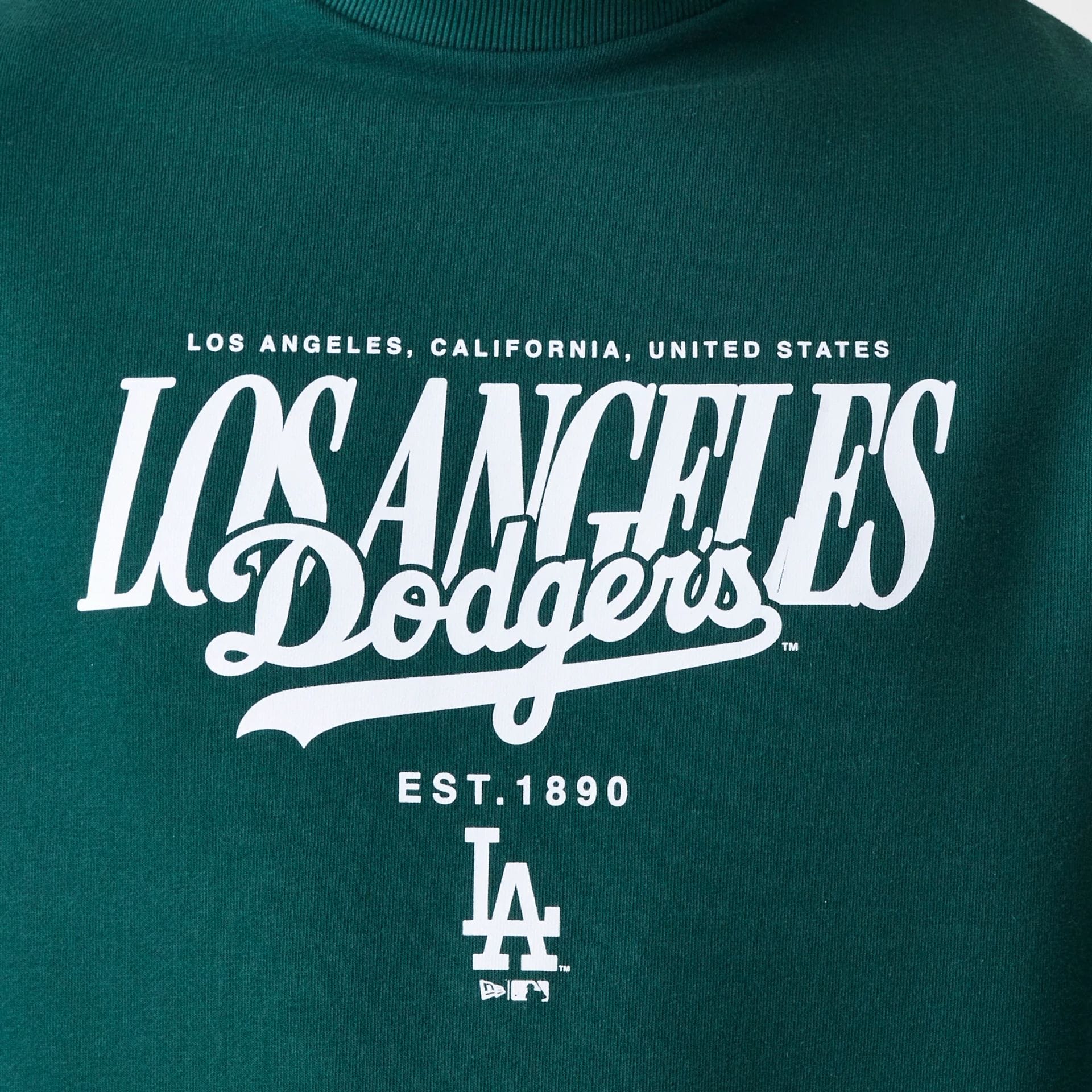LA Dodgers MLB Script Dark Green Crew Neck Sweater - Image 4