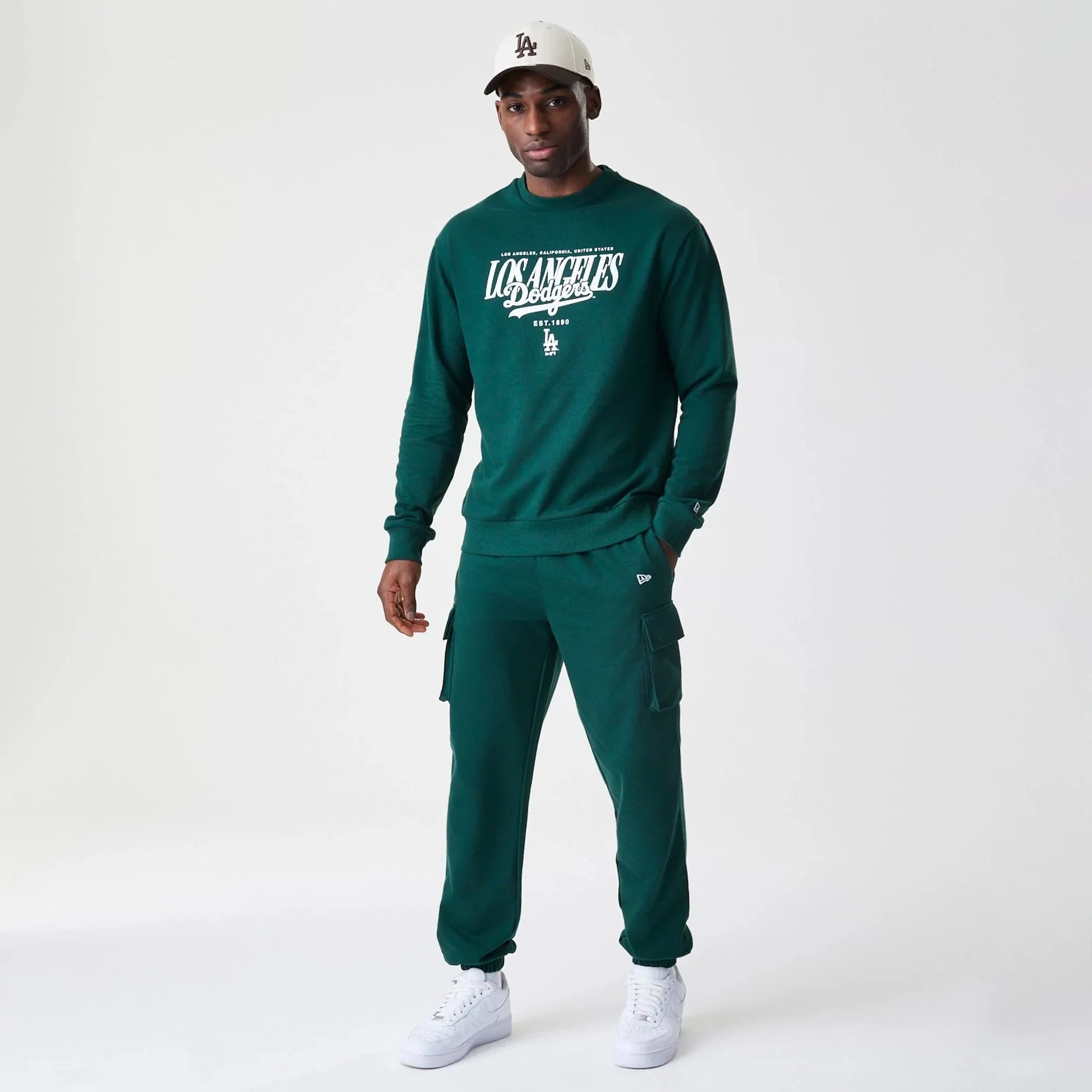 LA Dodgers MLB Script Dark Green Crew Neck Sweater - Image 8