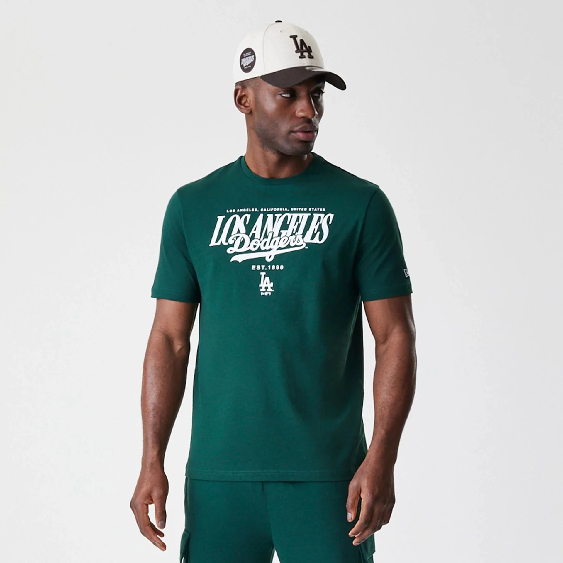 LA Dodgers MLB Script Graphic Dark Green T-Shirt - Image 3