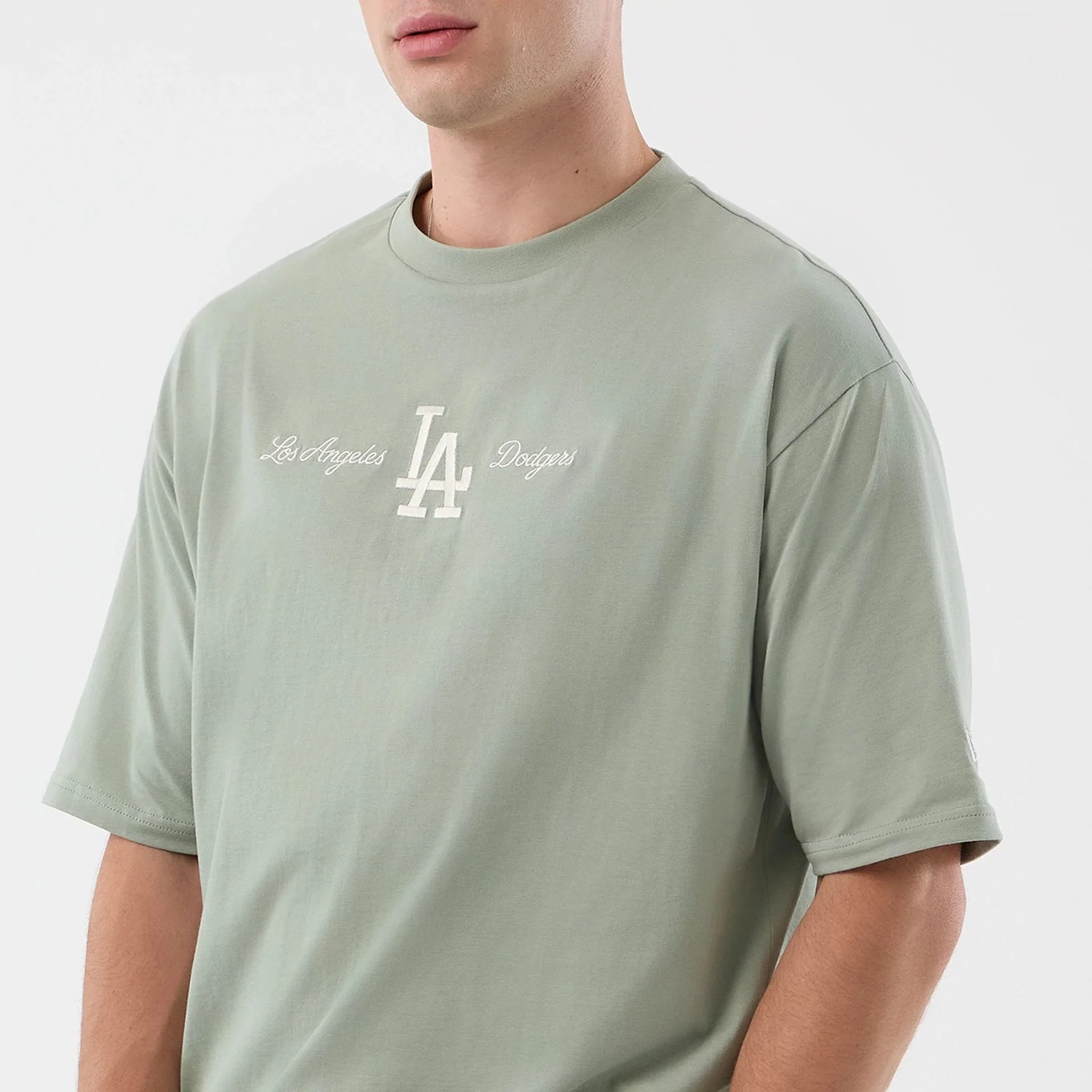 LA Dodgers MLB Script Pastel Green Oversized T-Shirt - Image 6