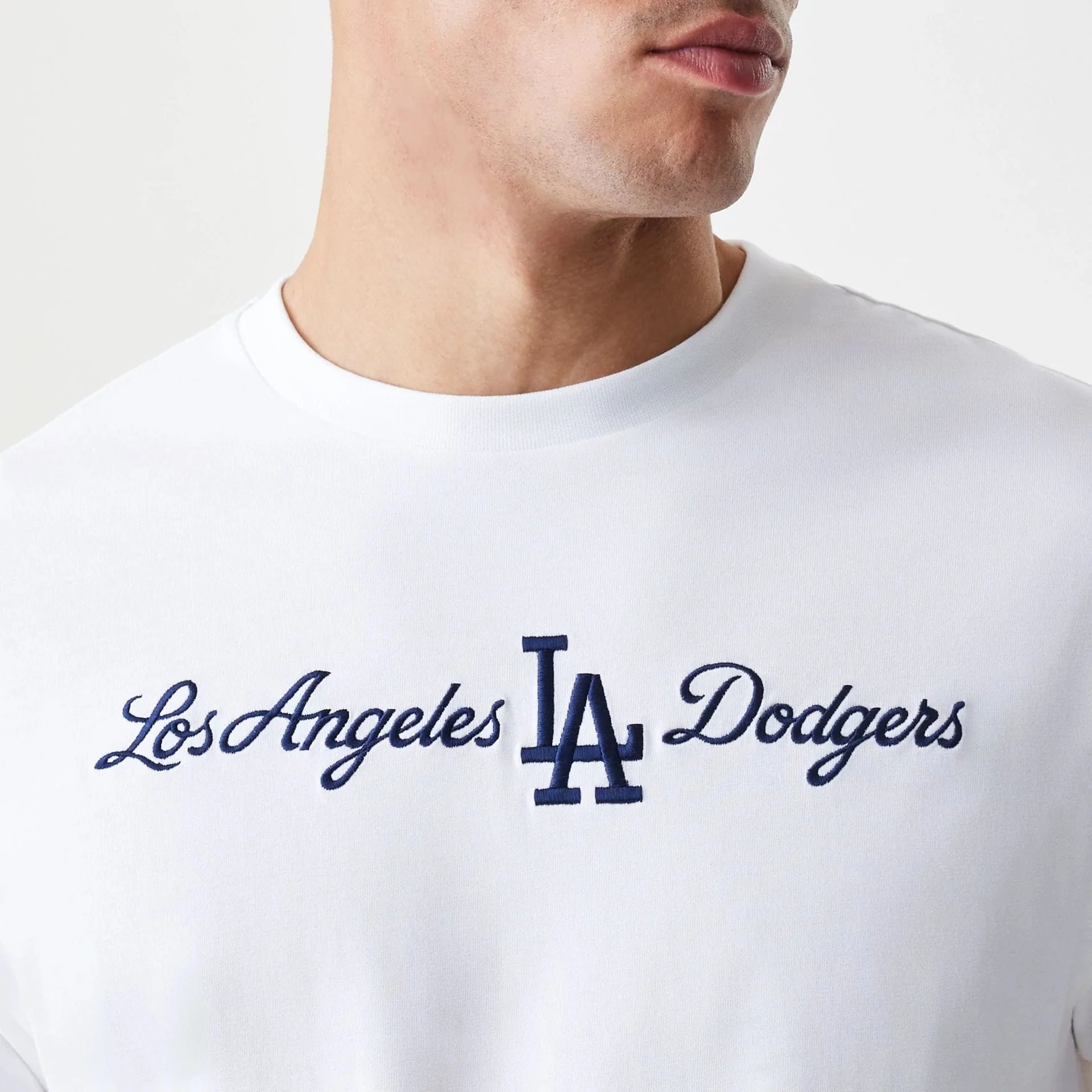 LA Dodgers MLB Script White Oversized T-Shirt - Image 6