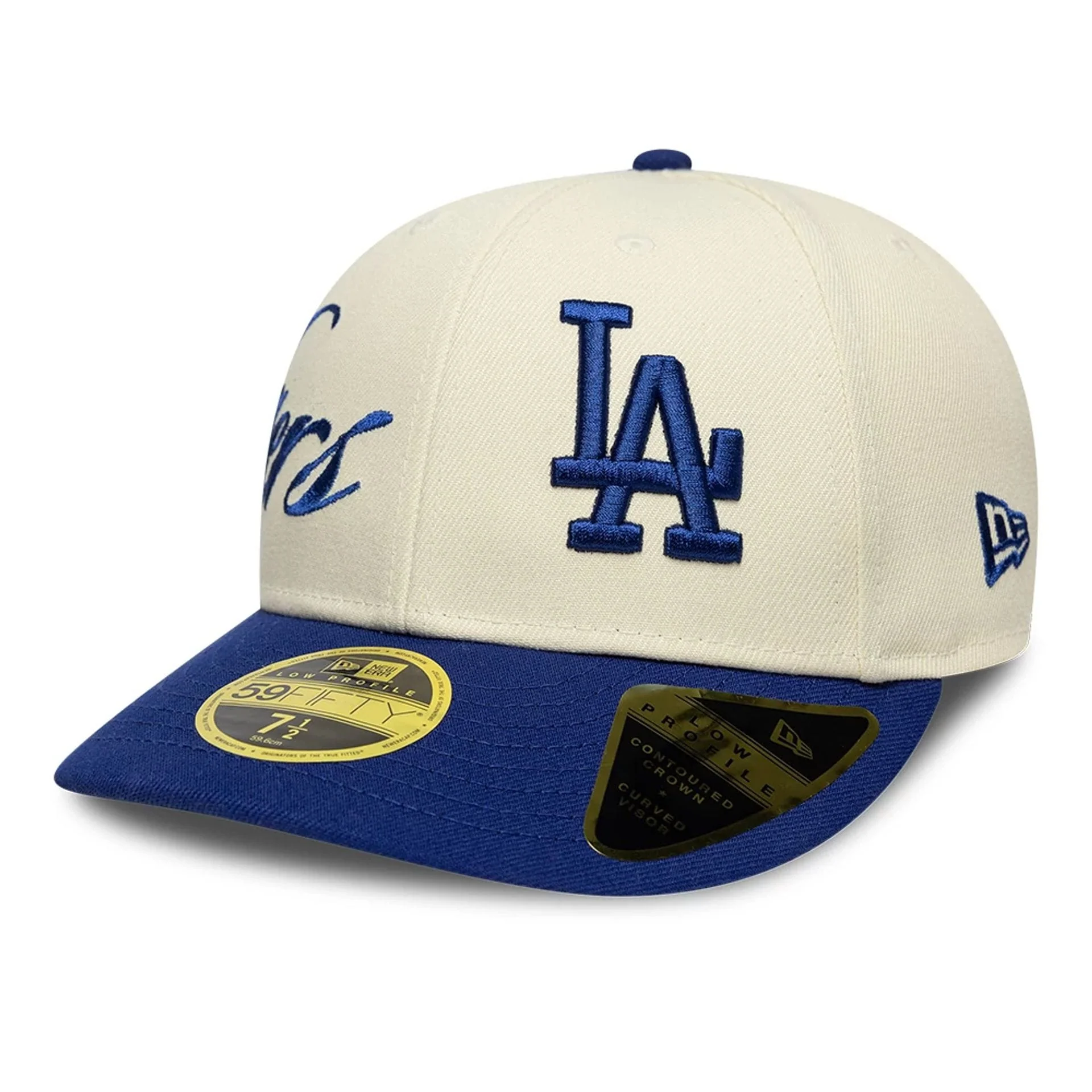 LA Dodgers MLB Side Script Cream Low Profile 59FIFTY Fitted Cap - Image 4