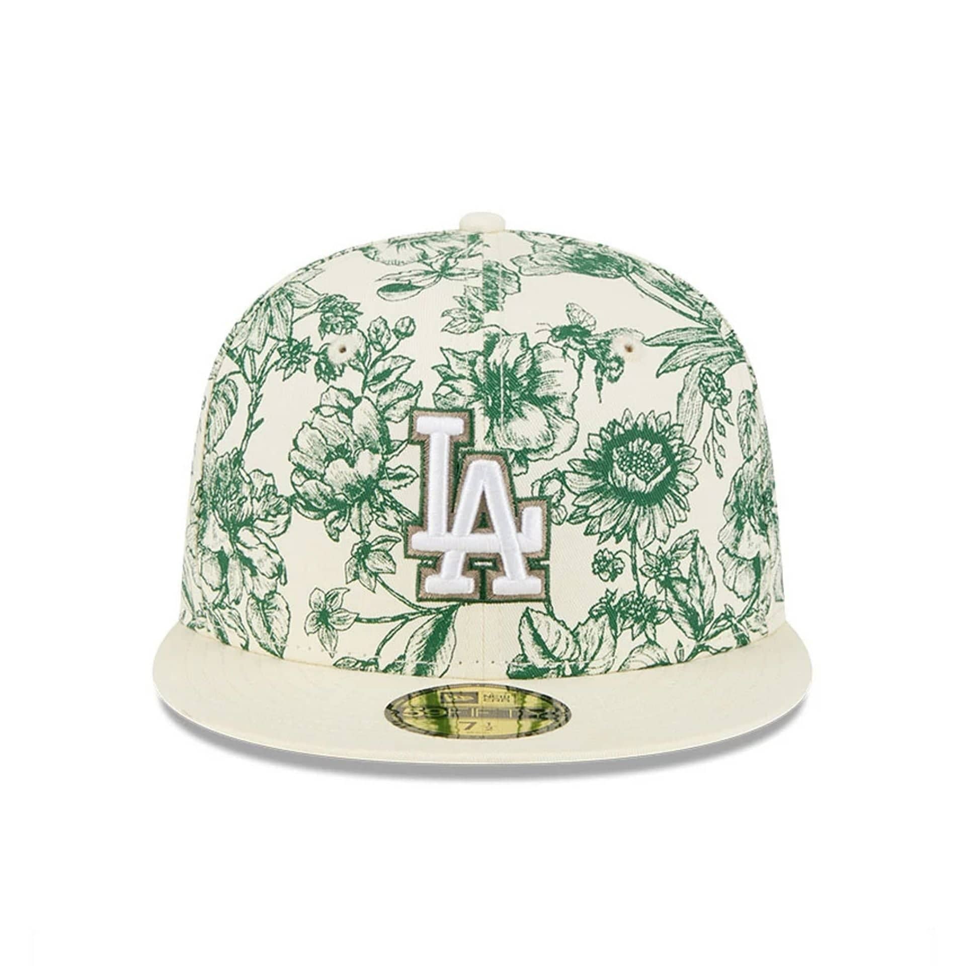 LA Dodgers MLB Spring Floral White 59FIFTY Fitted Cap - Image 2