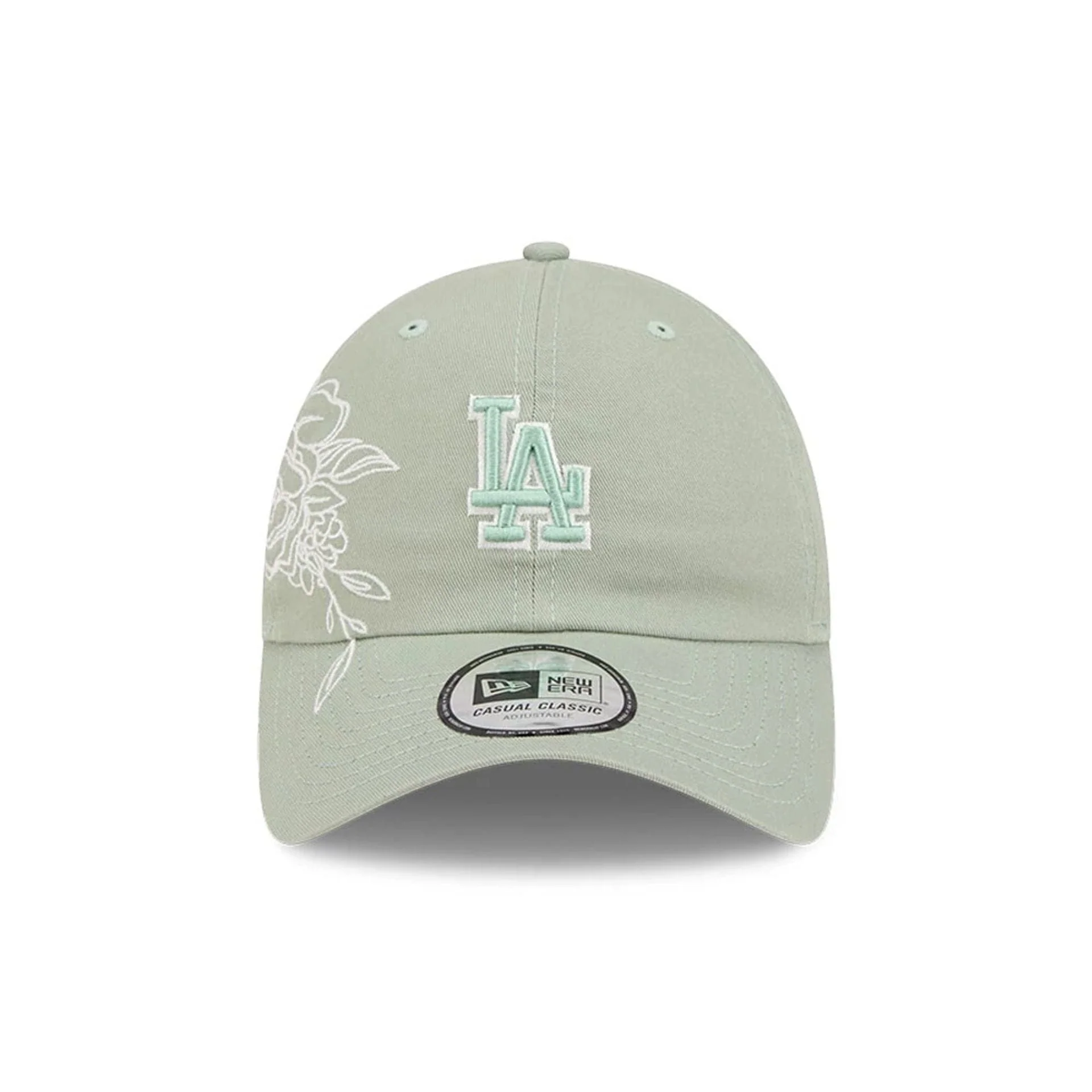 LA Dodgers MLB Stitched Flowers Pastel Green Casual Classic Adjustable Cap - Image 3