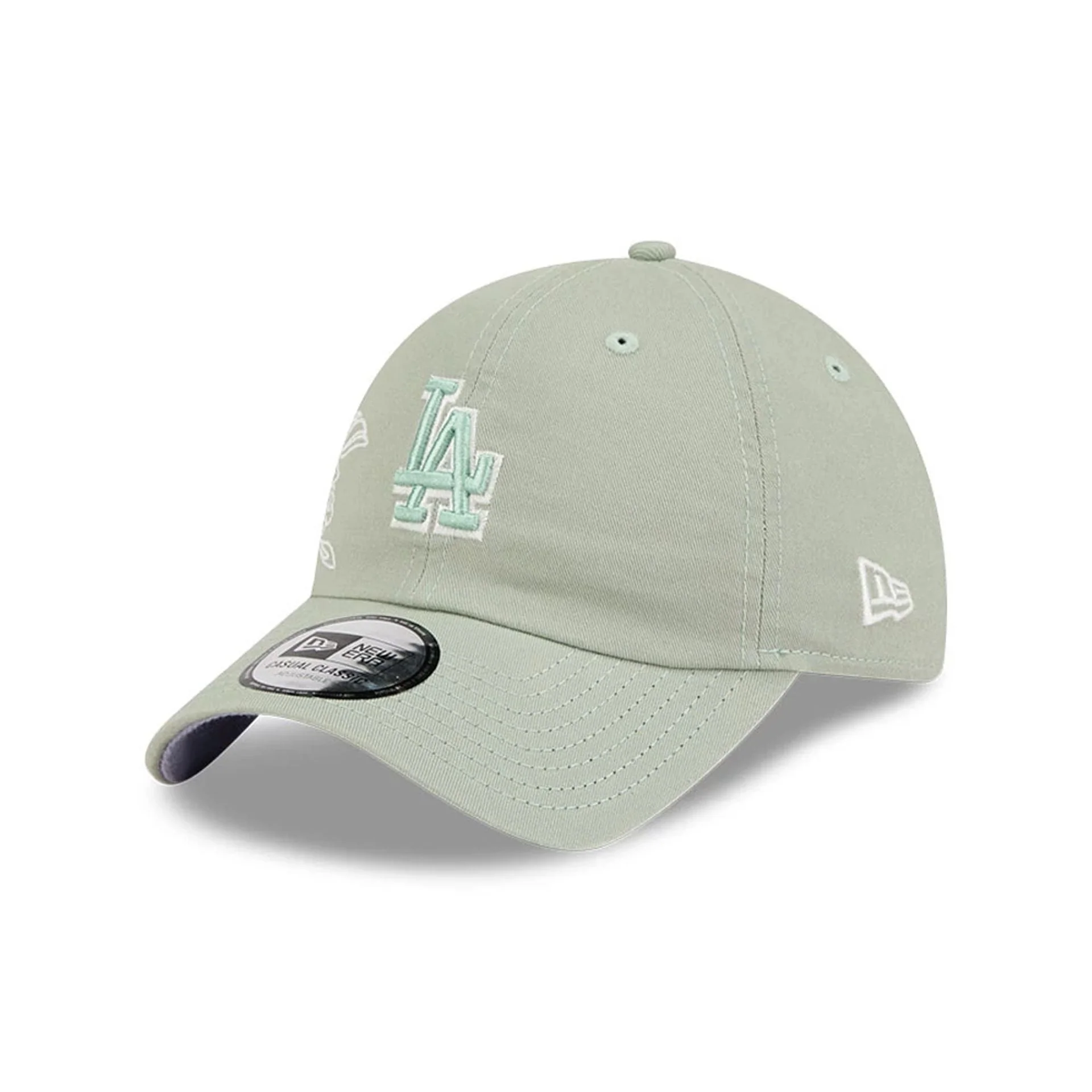 LA Dodgers MLB Stitched Flowers Pastel Green Casual Classic Adjustable Cap - Image 4