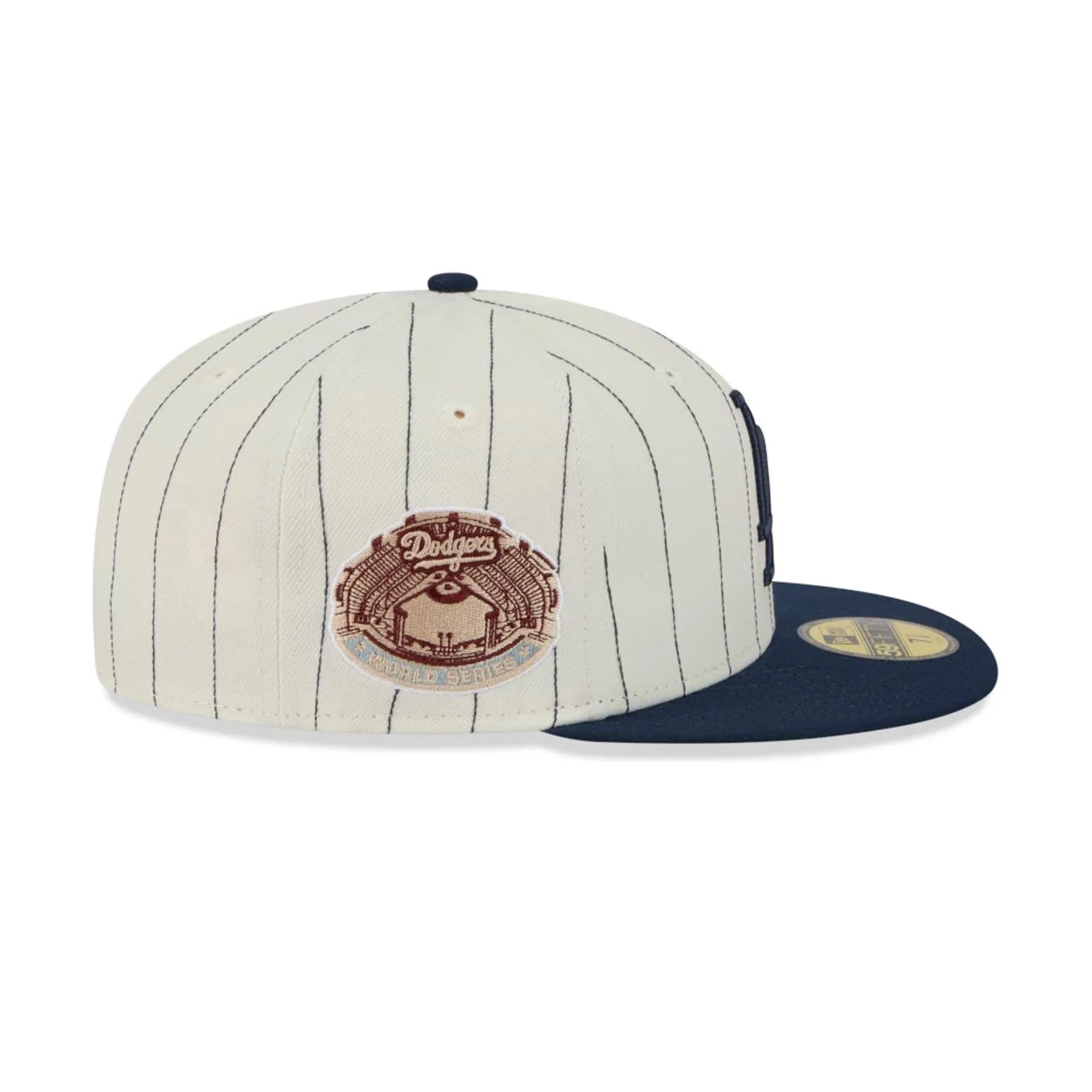 LA Dodgers MLB Stripes Cream 59FIFTY Fitted Cap - Image 5
