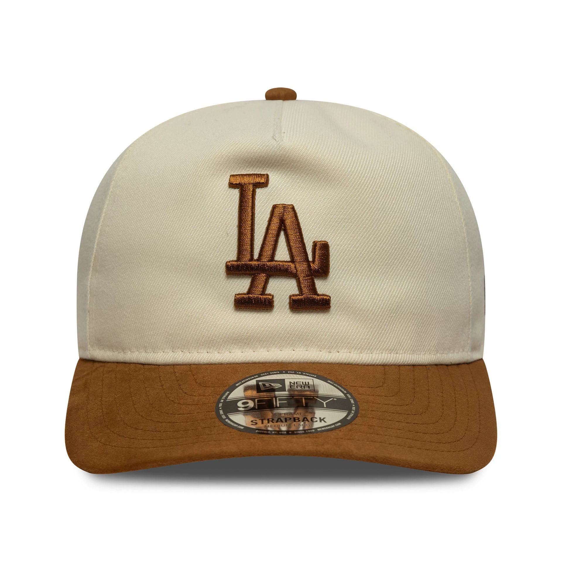 LA Dodgers MLB Suede Visor Light Beige 9FIFTY A-Frame Snapback Cap - Image 2