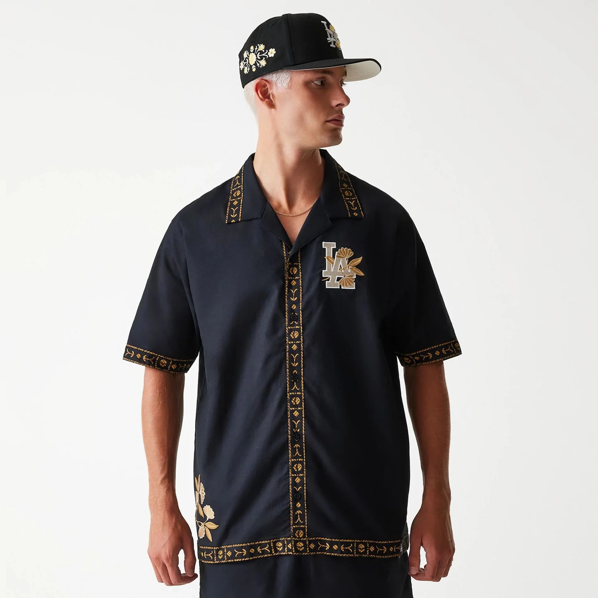 LA Dodgers MLB Taping Black Short Sleeve Shirt - Image 3