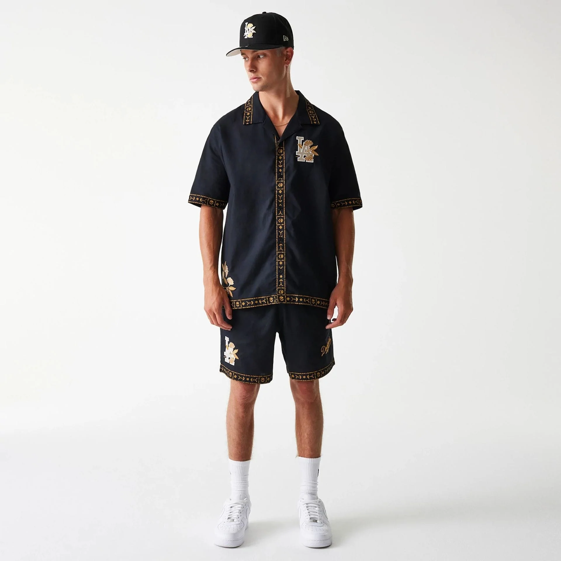 LA Dodgers MLB Taping Black Short Sleeve Shirt - Image 7
