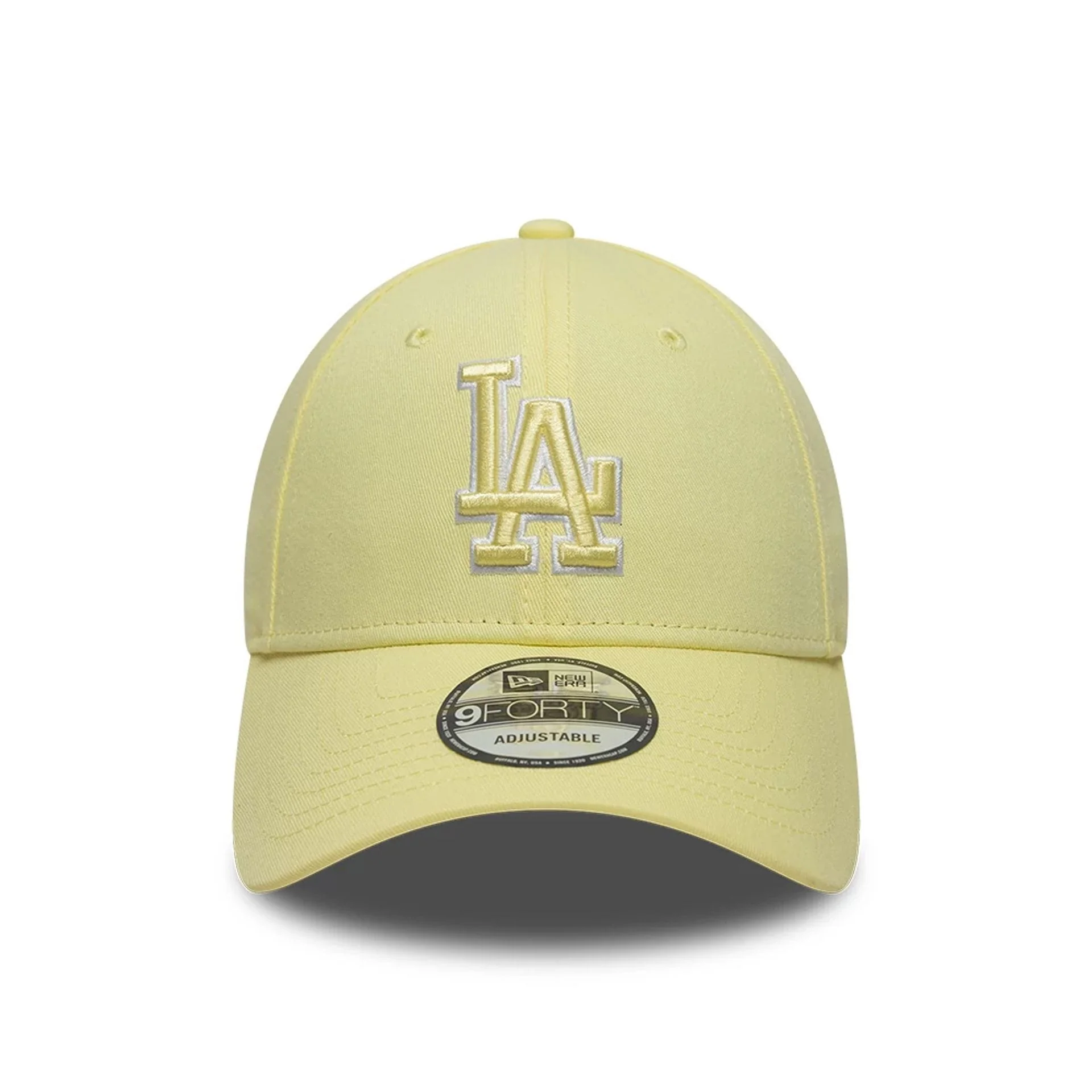LA Dodgers MLB Team Outline Pastel Yellow 9FORTY Adjustable Cap - Image 2