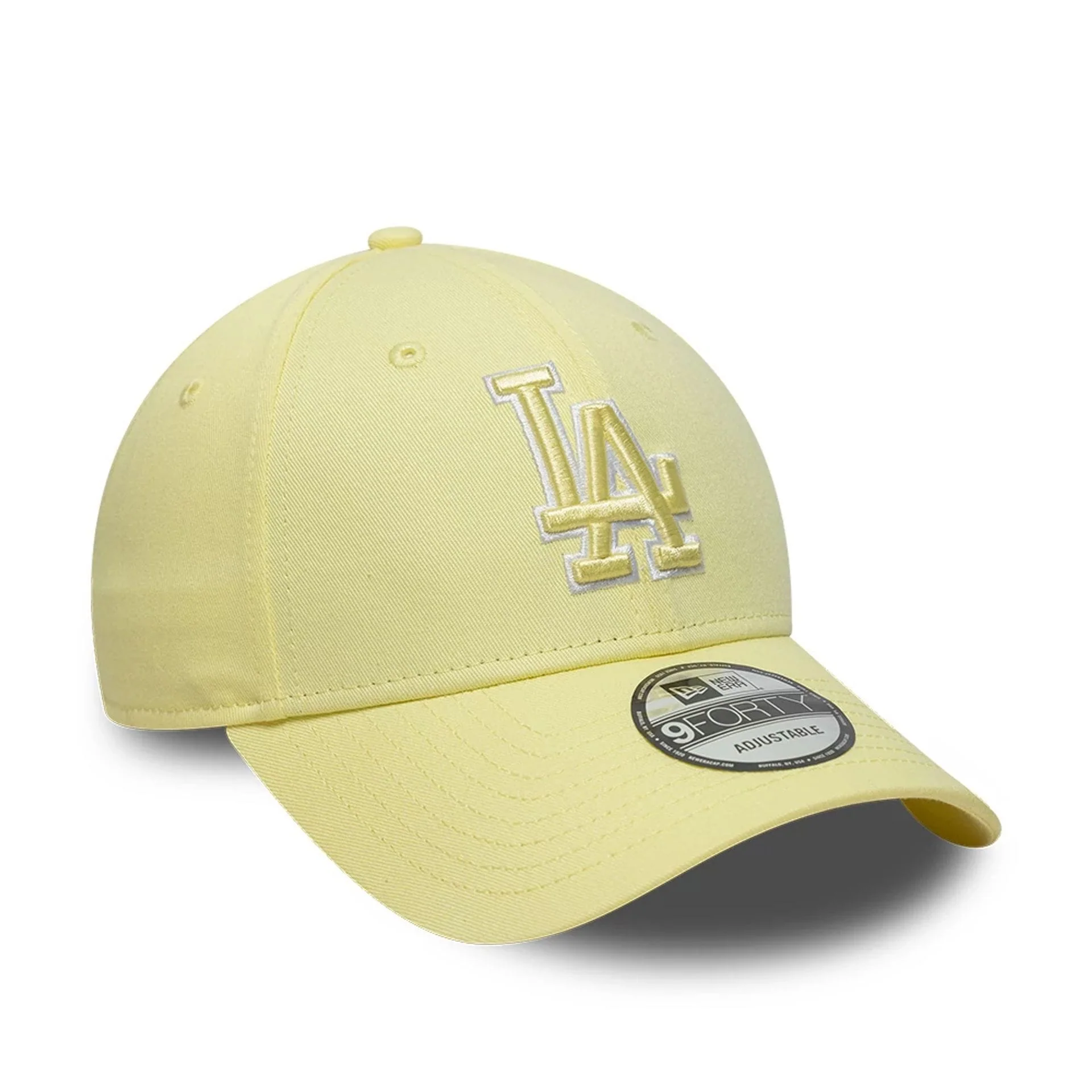 LA Dodgers MLB Team Outline Pastel Yellow 9FORTY Adjustable Cap - Image 3