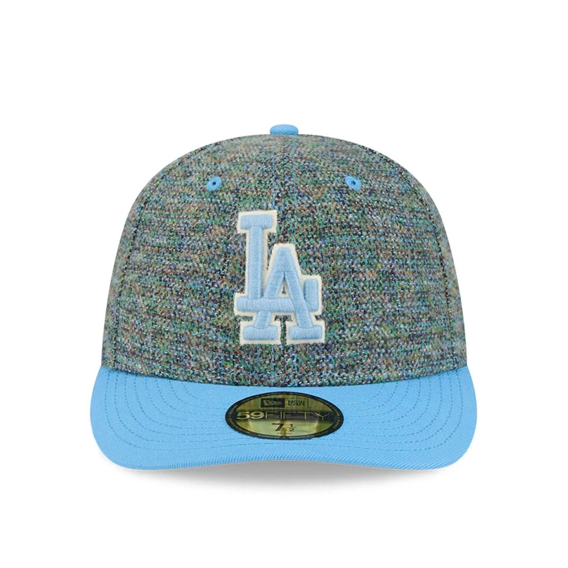 LA Dodgers MLB Tweedy Cotton Pastel Blue 59FIFTY Fitted Cap - Image 3