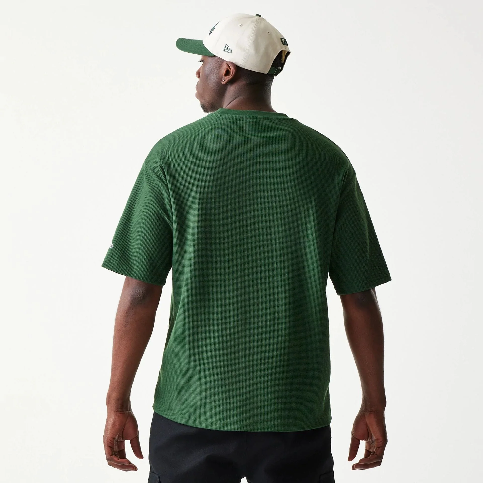 LA Dodgers MLB Waffle Dark Green Oversized T-Shirt - Image 2