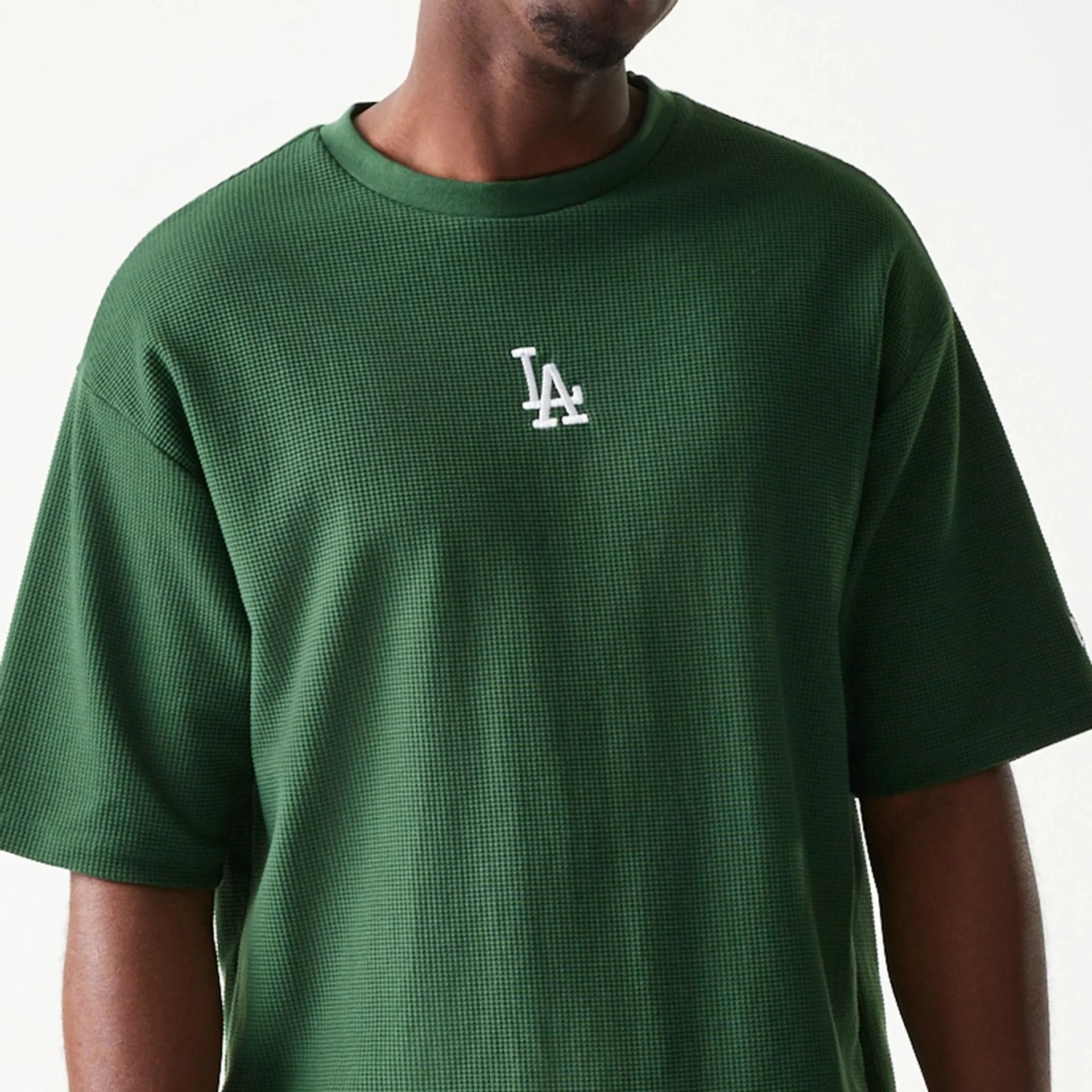 LA Dodgers MLB Waffle Dark Green Oversized T-Shirt - Image 4