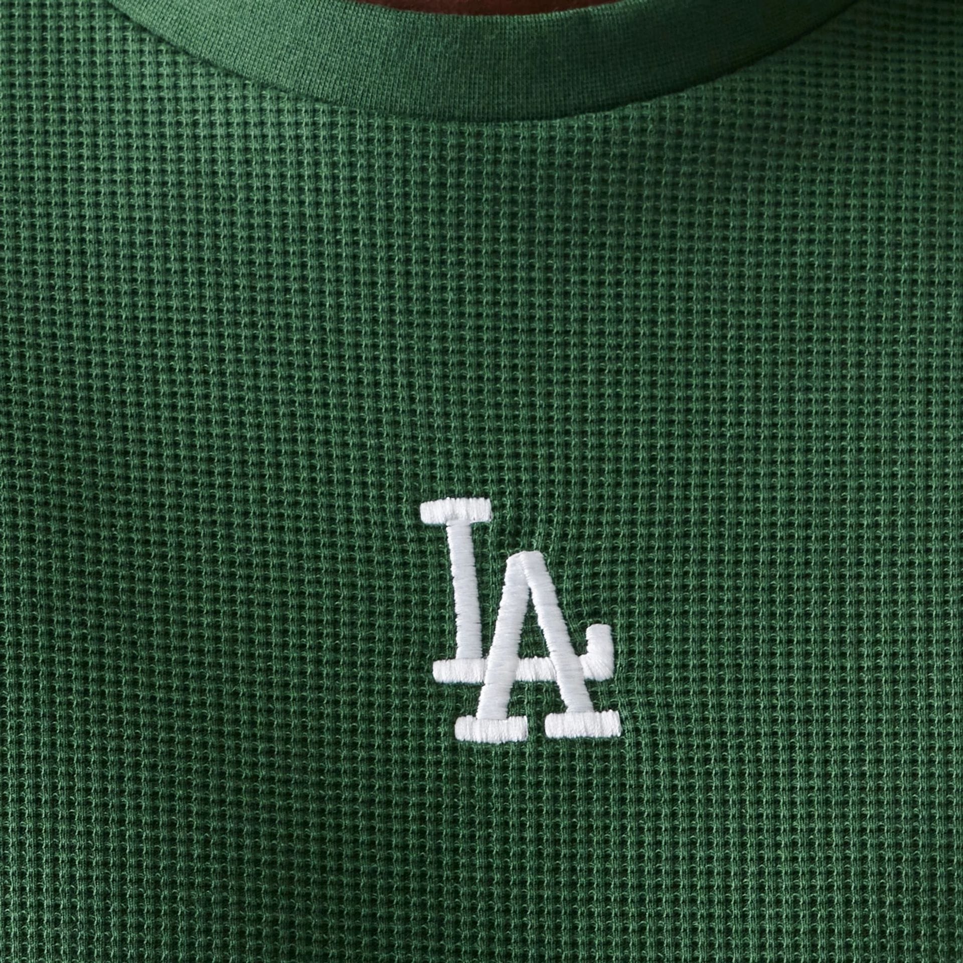 LA Dodgers MLB Waffle Dark Green Oversized T-Shirt - Image 5
