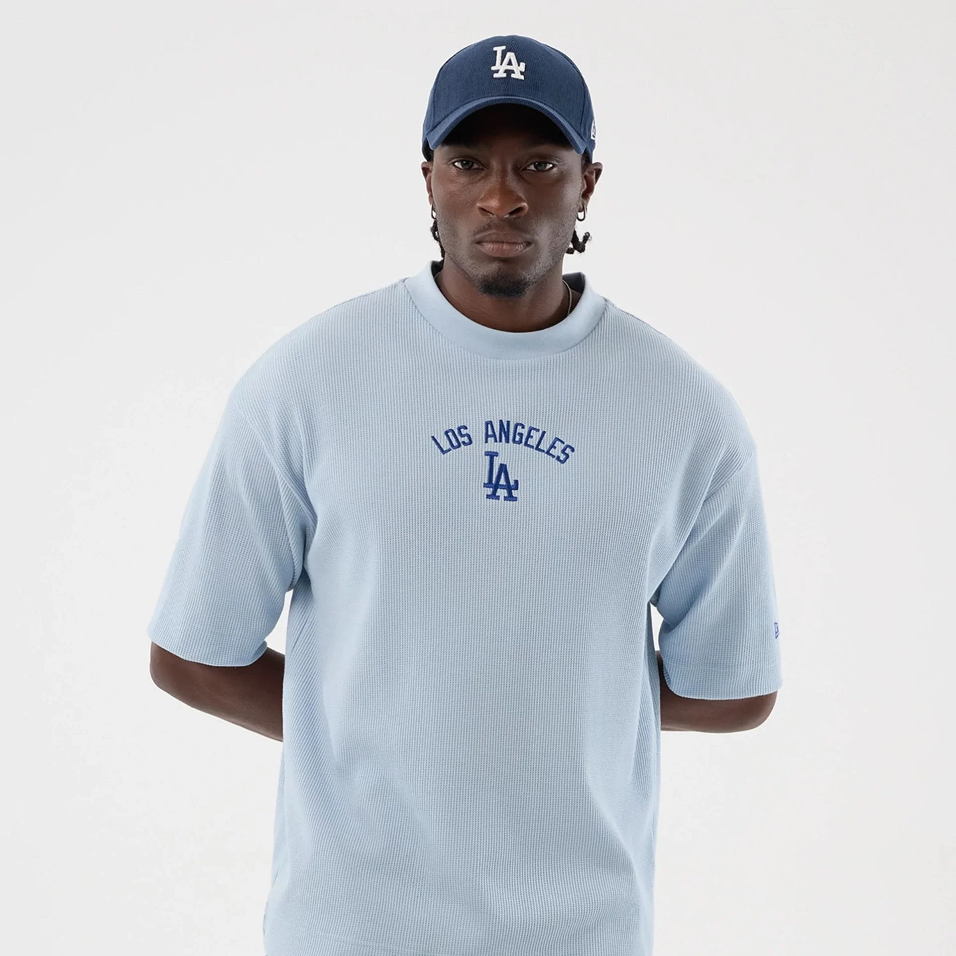 LA Dodgers MLB Waffle Pastel Blue T-Shirt - Image 3
