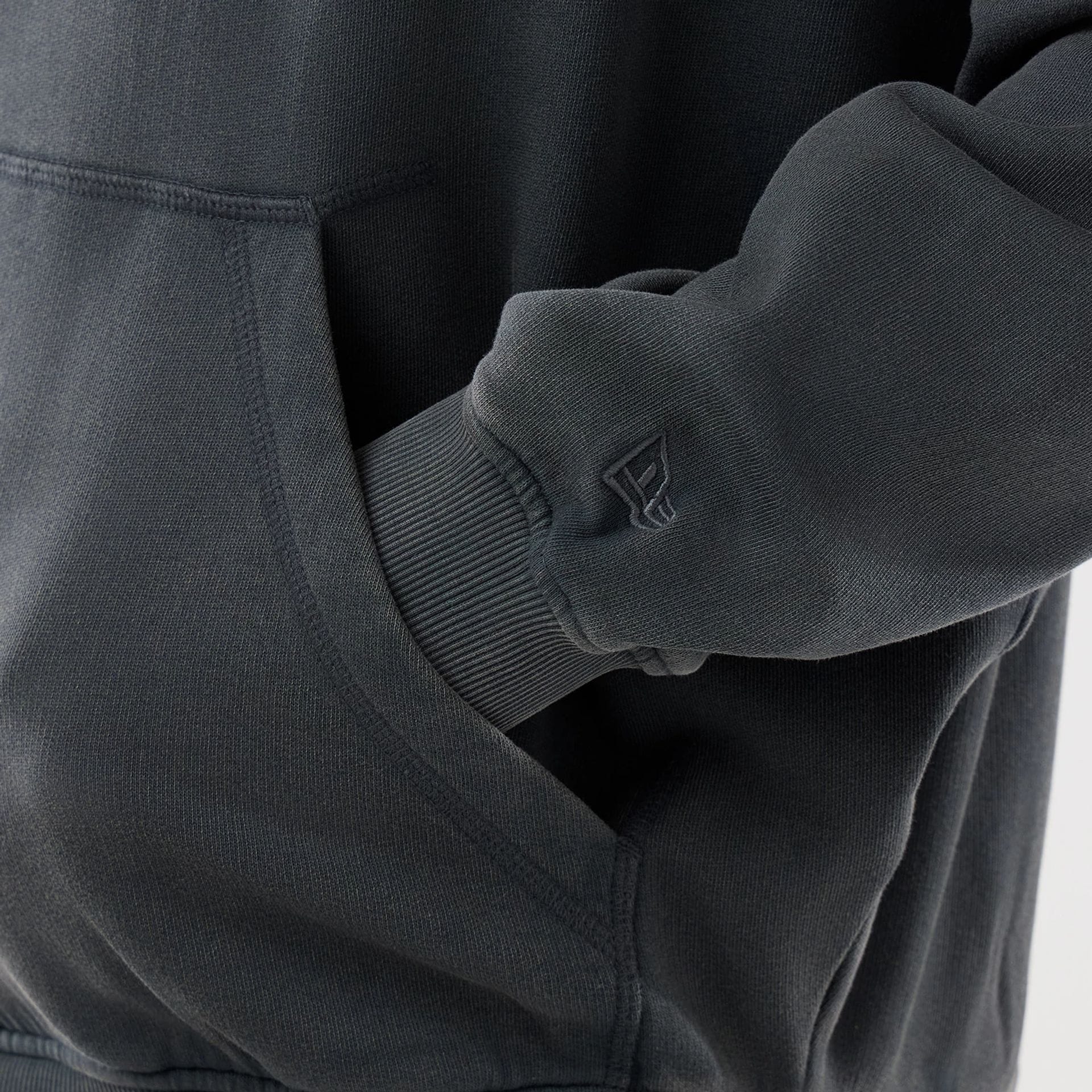 LA Dodgers MLB Washed Dark Grey Full Zip Hoodie - Image 4