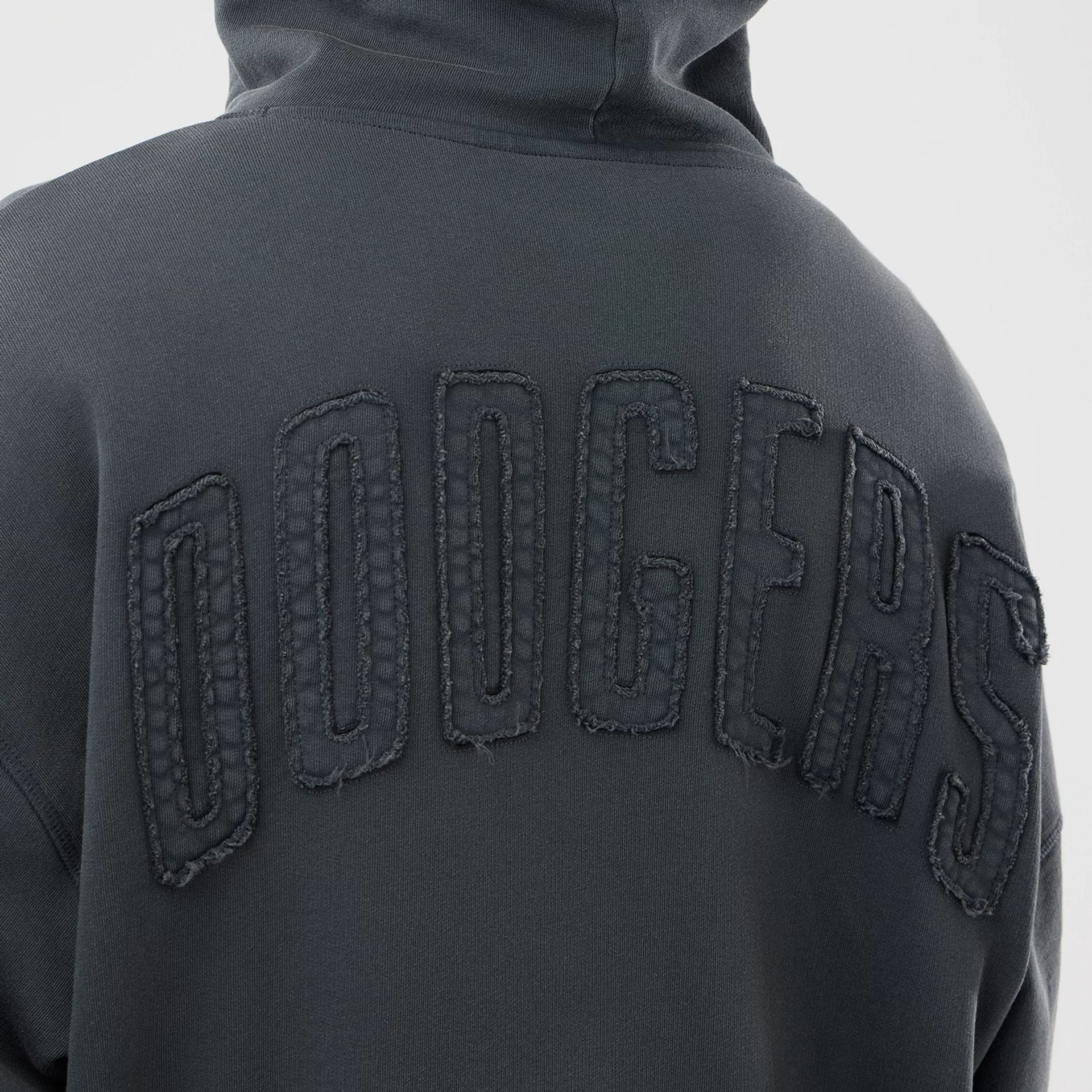 LA Dodgers MLB Washed Dark Grey Full Zip Hoodie - Image 7
