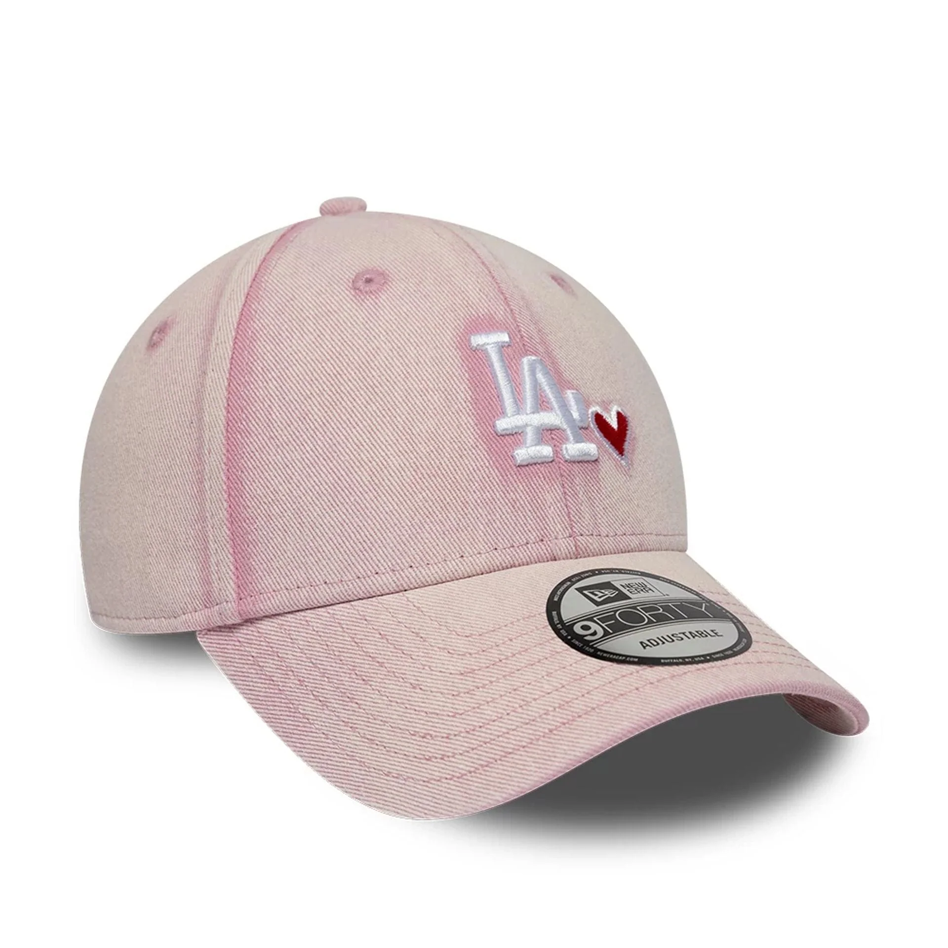 LA Dodgers MLB Washed Denim Pastel Pink 9FORTY Adjustable Cap - Image 3