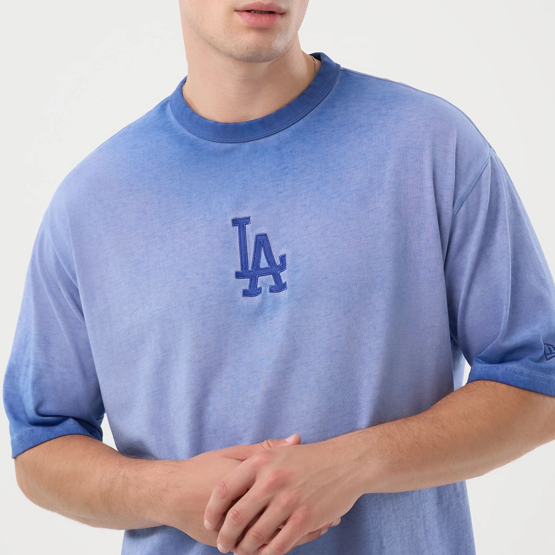 LA Dodgers MLB Washed Logo Pastel Blue T-Shirt - Image 4