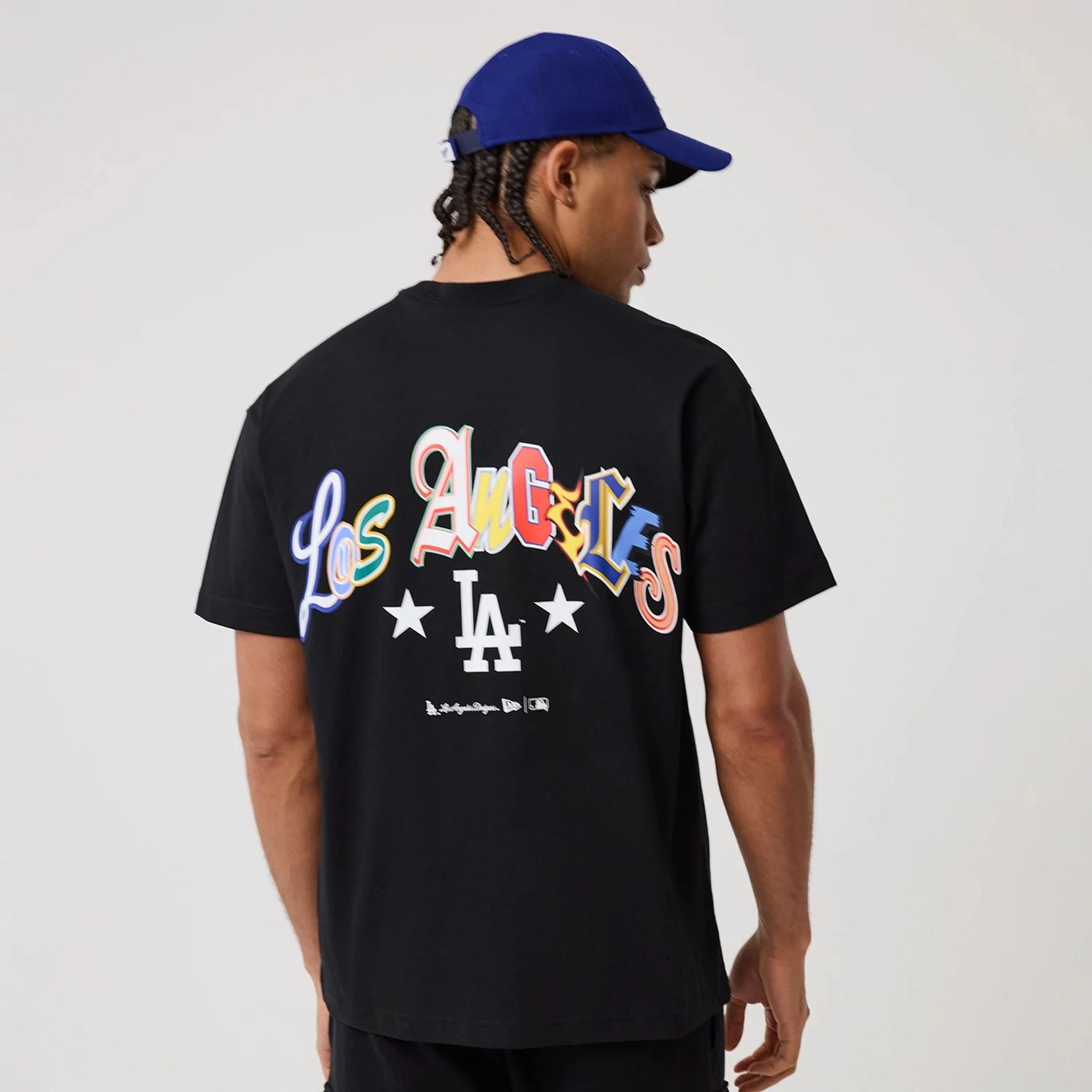LA Dodgers MLB Word Art Black T-Shirt - Image 2