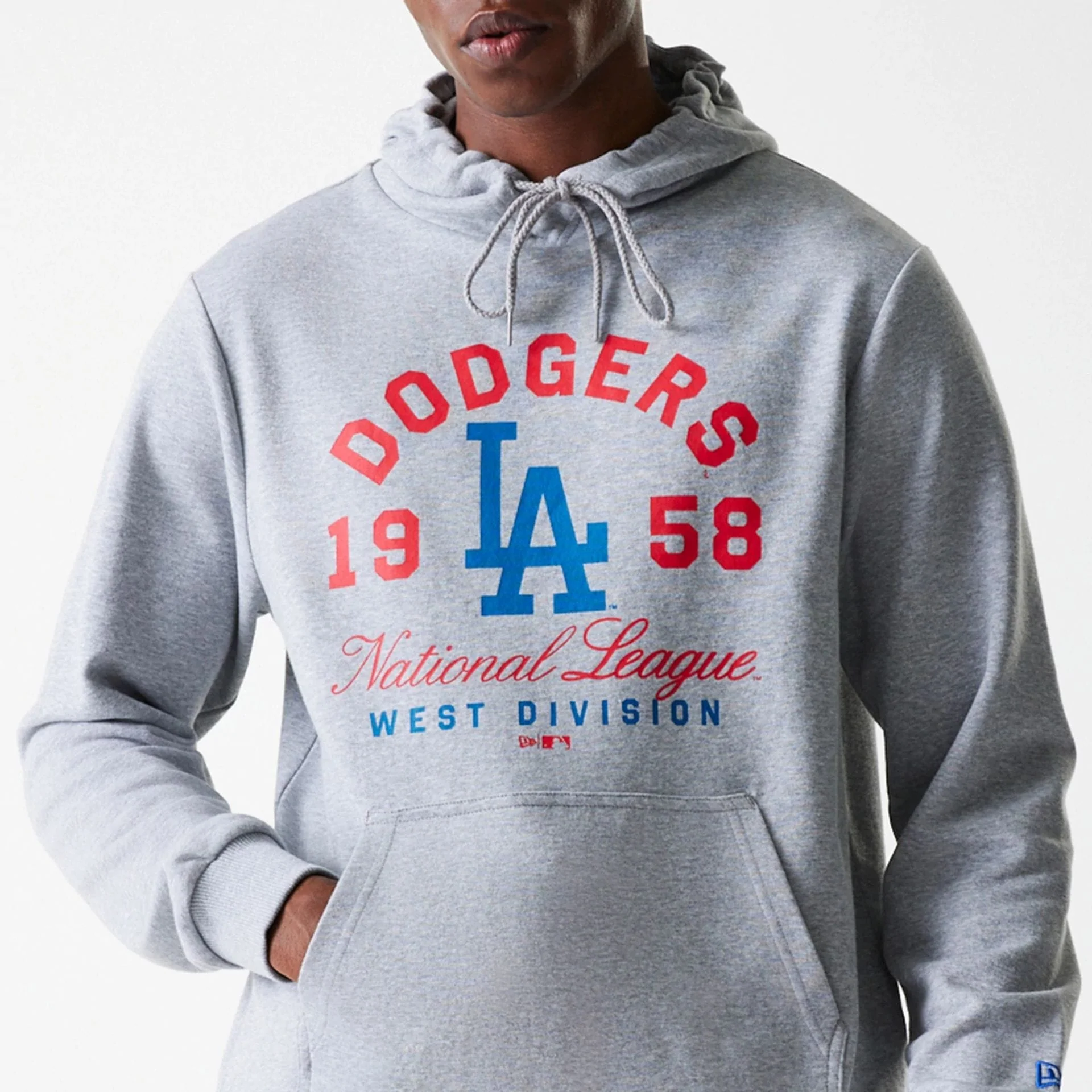 LA Dodgers MLB Wordmark Grey Pullover Hoodie - Image 3