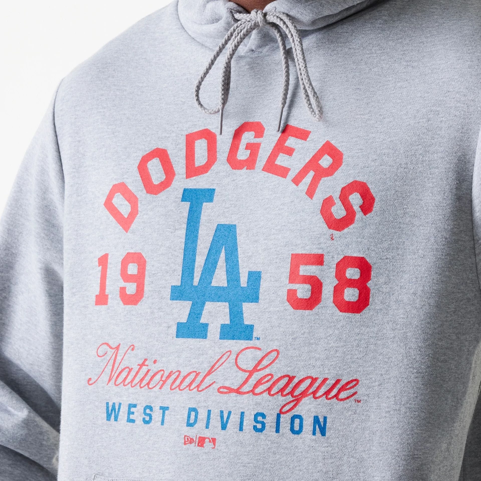 LA Dodgers MLB Wordmark Grey Pullover Hoodie - Image 4